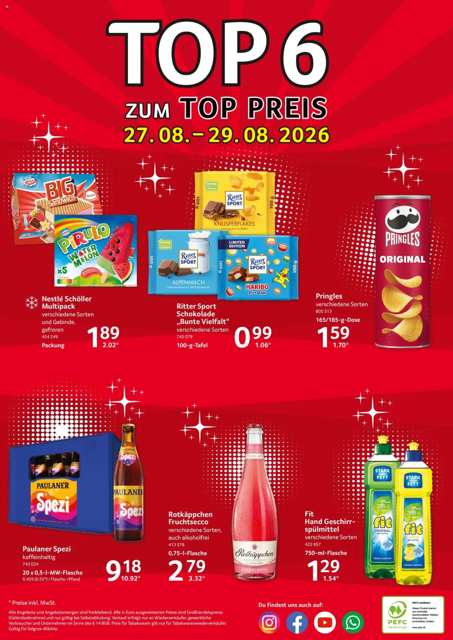 Selgros Prospekt – gültig ab 27.08.2026 | Seite: 24 | Produkte: Top, Haribo, Ritter sport, Rotkäppchen