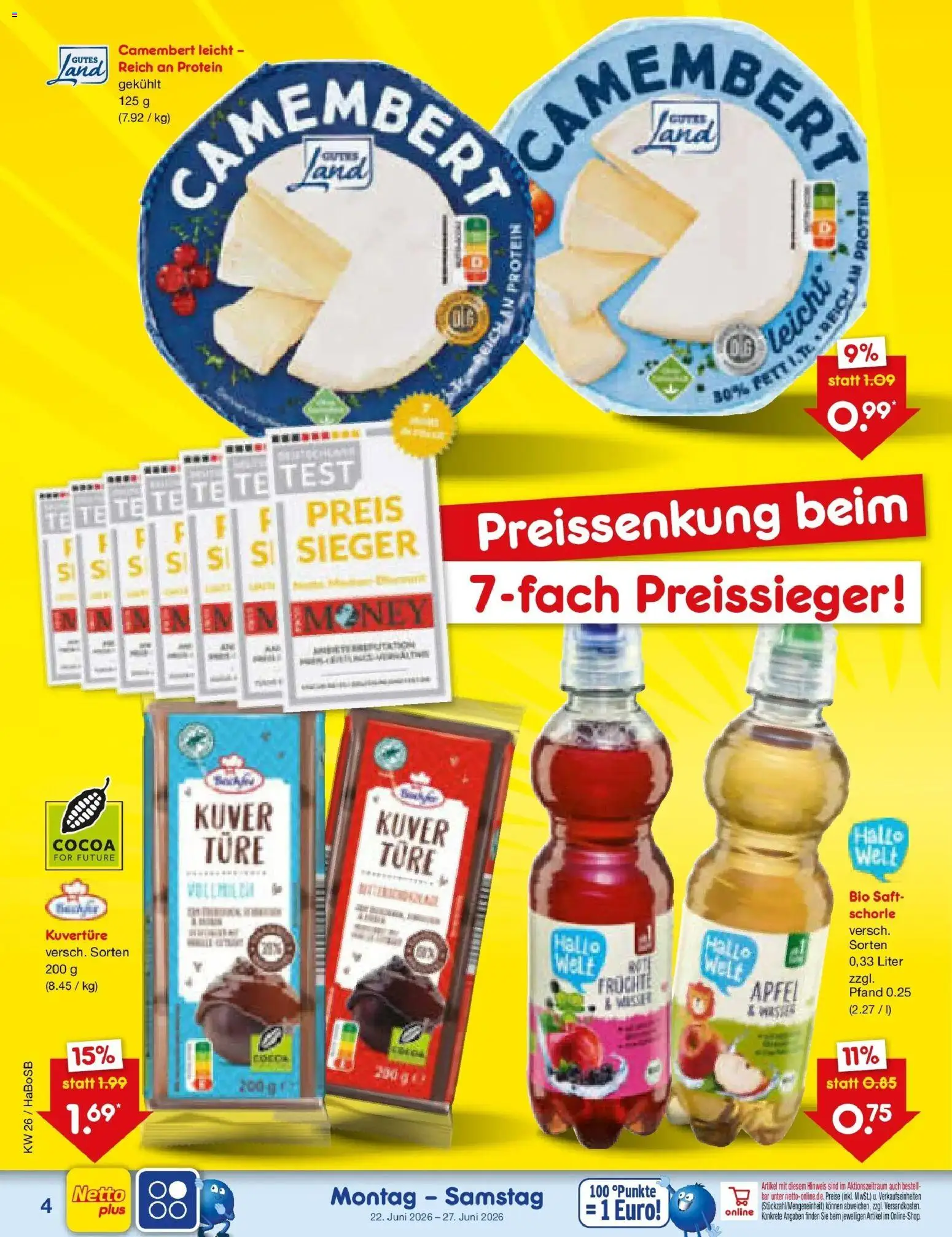 Netto Marken-Discount Prospekt Wuppertal – gültig ab 21.06.2026 | Seite: 4 | Produkte: Äpfel, Saft