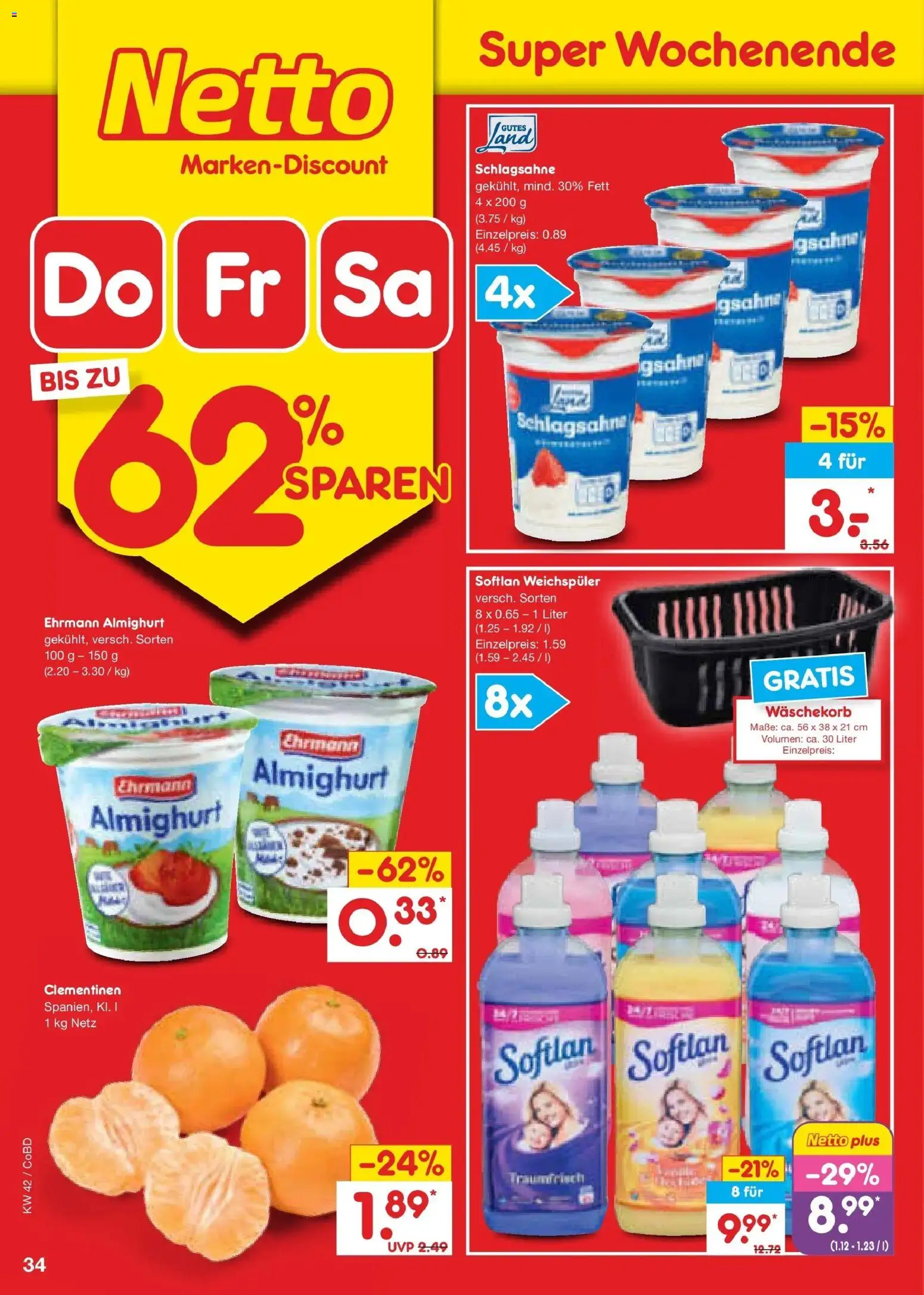 Netto Marken-Discount Prospekt Delitzsch – gültig ab 12.10.2026 | Seite: 48 | Produkte: Ehrmann almighurt, Schlagsahne, Weichspüler