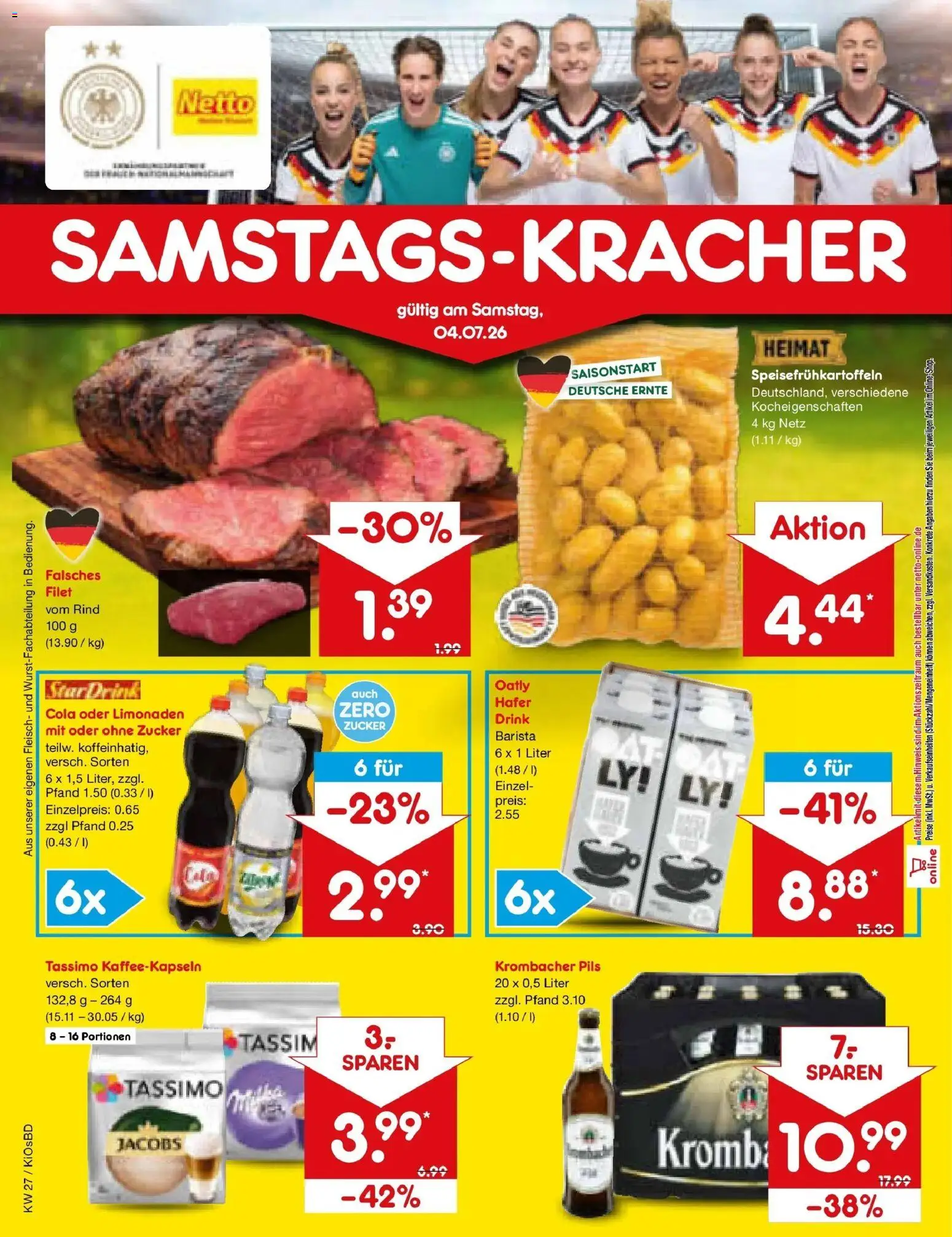 Netto Marken-Discount Prospekt Mistelbach – gültig ab 28.06.2026 | Seite: 68 | Produkte: Cola, Oatly, Fleisch, Tassimo