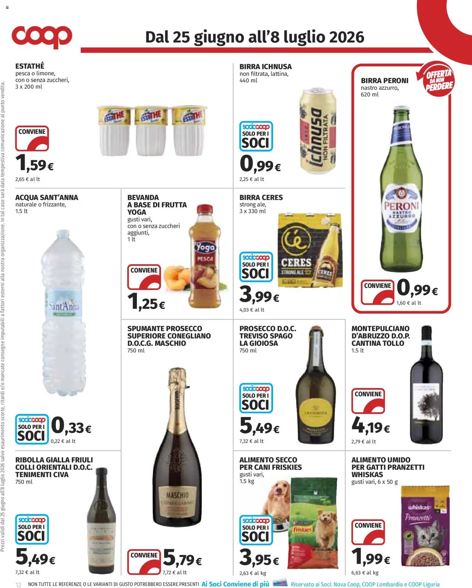 Volantino COOP del 25/06/2026 | Pagina: 12 | Prodotti: Birra, Acqua, Data, Ceres