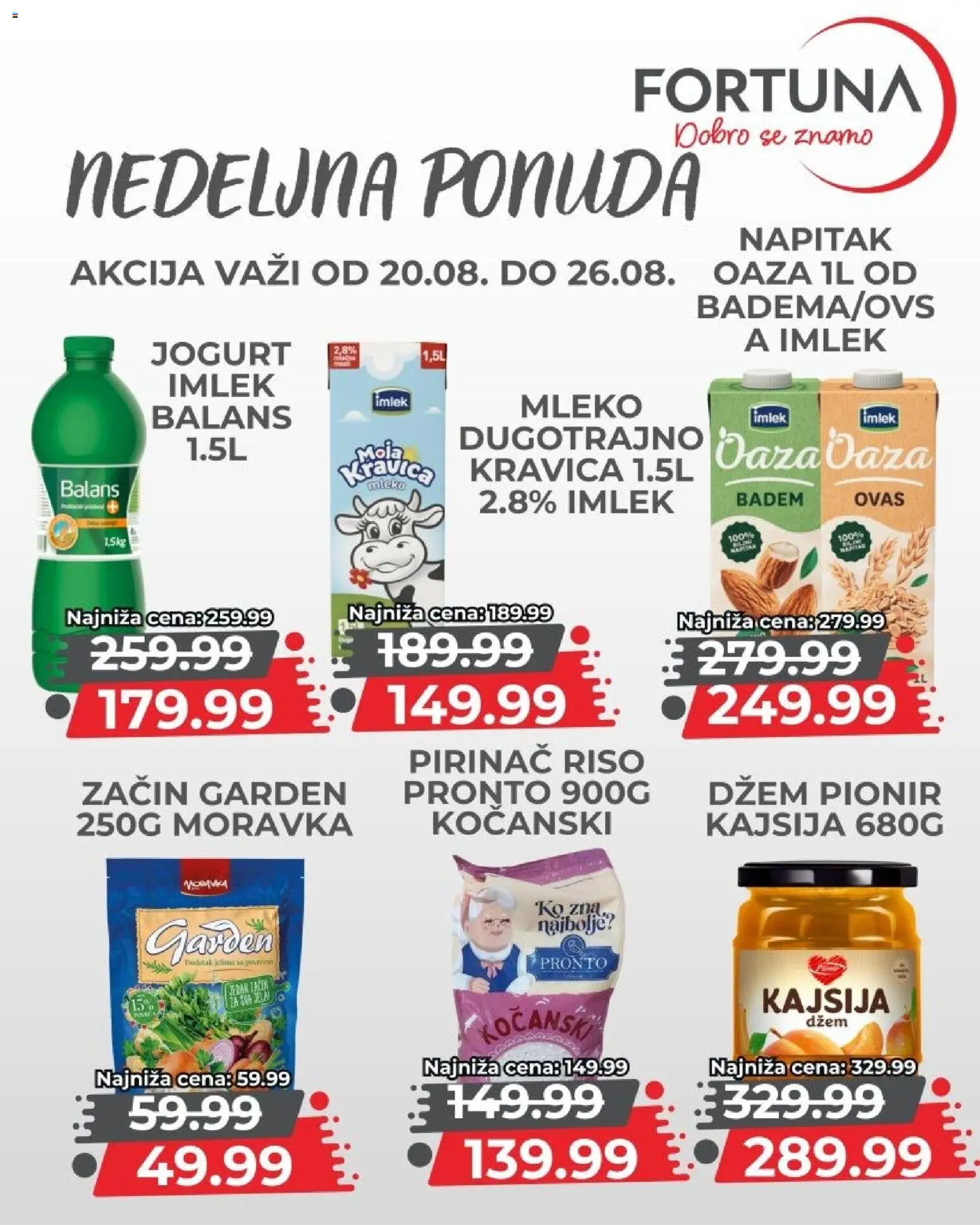 Fortuna Market katalog - važi od 20.08.2026 | Strana: 6 | Proizvode: Dzem, Kajsija, Mleko, Jogurt