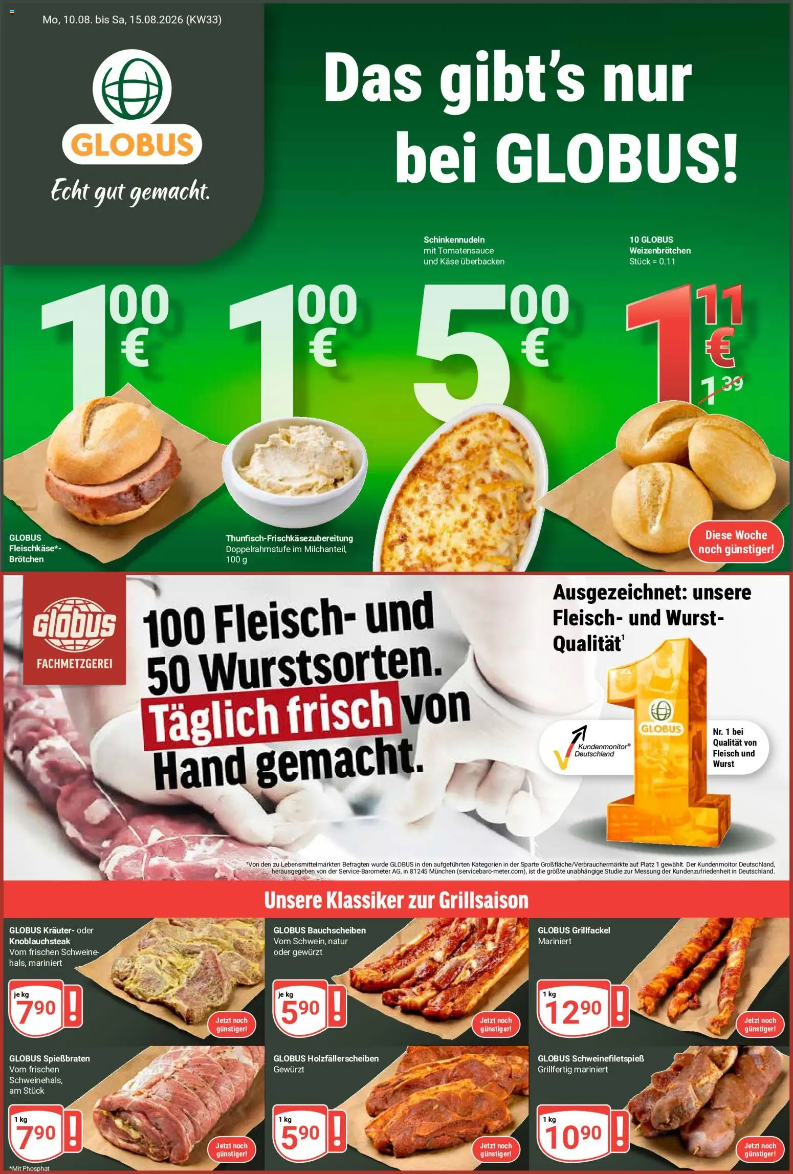 Globus Prospekt Völklingen – gültig ab 10.08.2026 | Seite: 1 | Produkte: Käse, Wurst, Fleisch