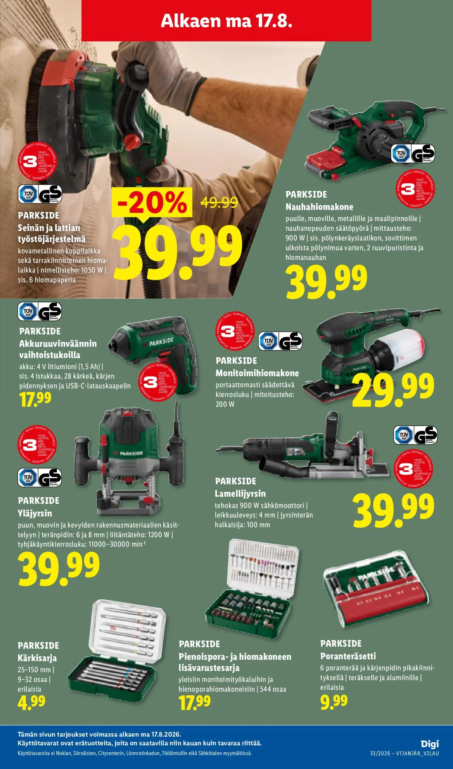 Lidl tarjoukset - Parkside – voimassa 17/08/2026 alkaen | Sivu: 3 | Tuotteet: Sähkömoottori, Akku