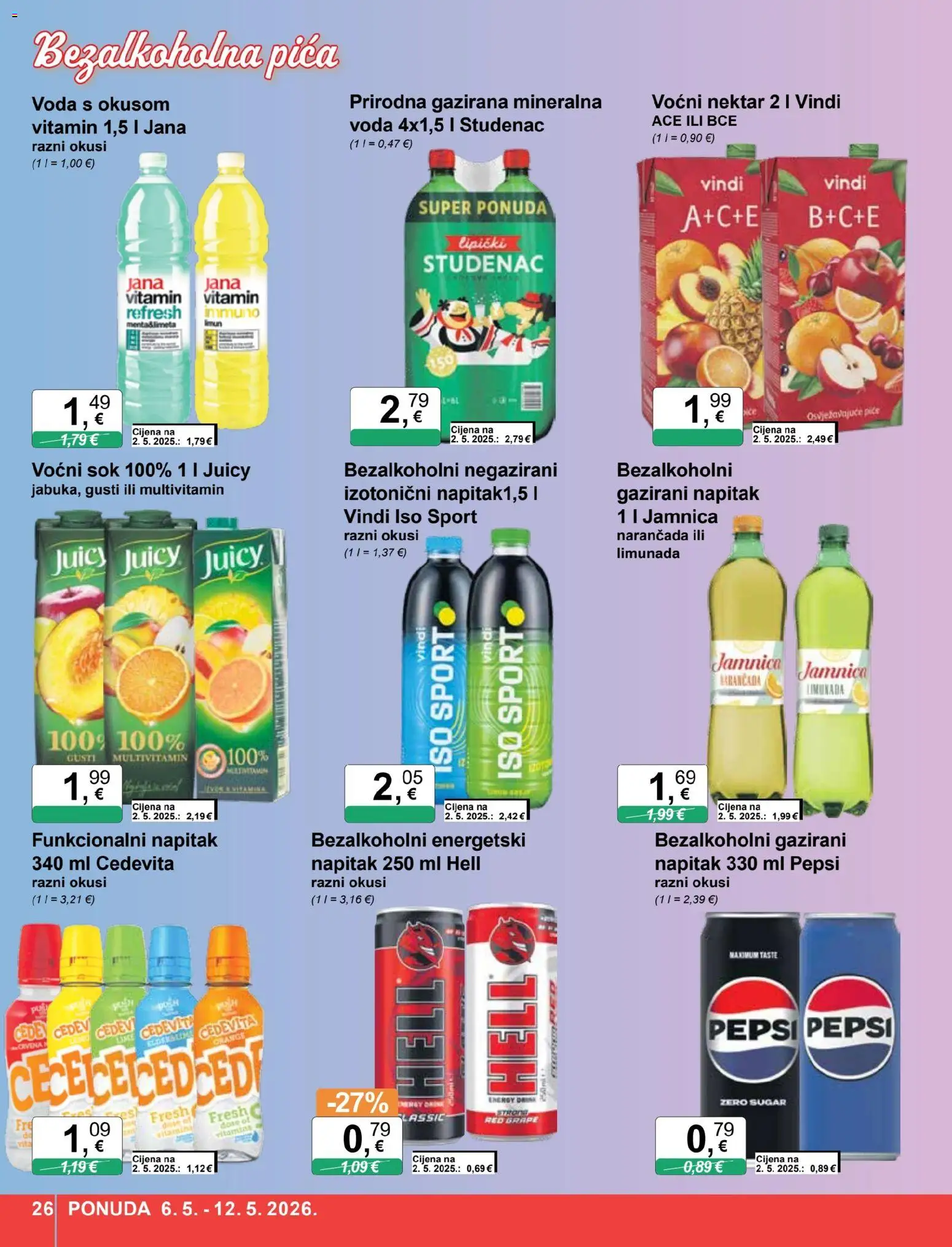 KTC katalog | vrijedi od 06.05.2026 | Stranica: 26 | Proizvodi: Sok, Jamnica, Voda, Dove