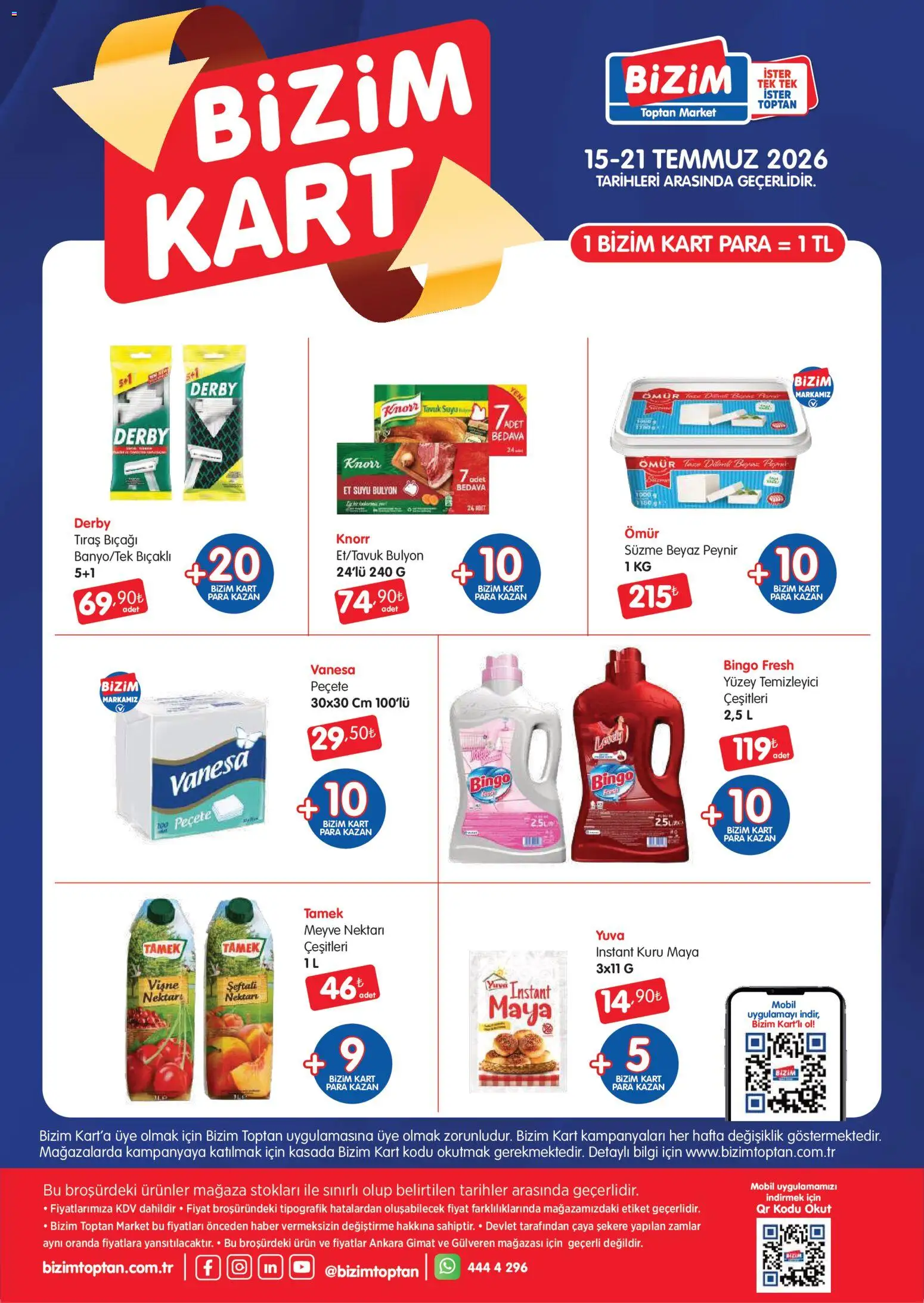 Bizim Toptan Katalog - 15 Temmuz 2026 tarihinden itibaren geçerlidir | Sayfa: 4 | Ürünler: Peynir, Yüzey temizleyici, Meyve, Klementiinit