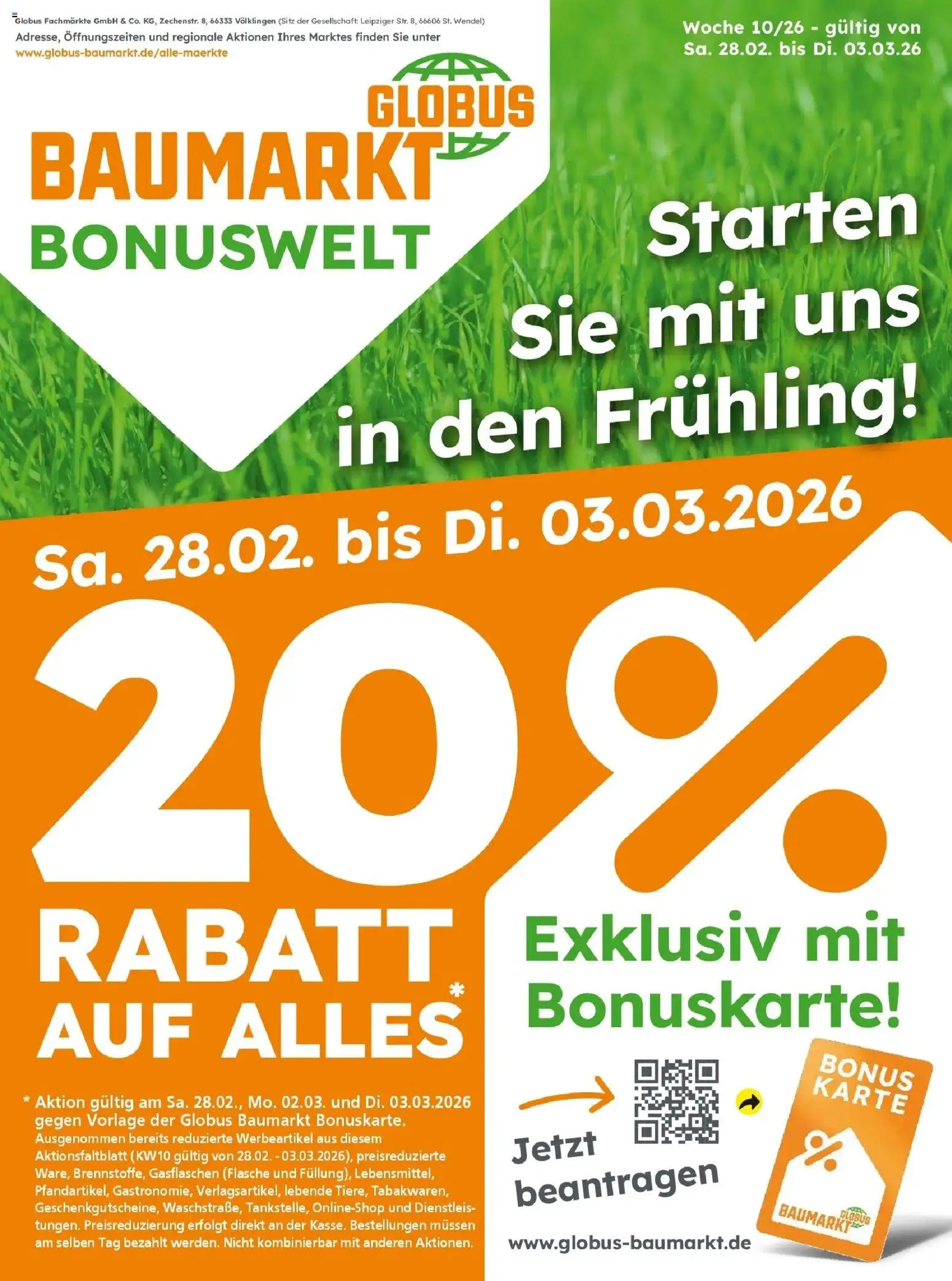 Globus Baumarkt prospekt Lahnstein	 – gültig ab 28.02.2026 | Seite: 1