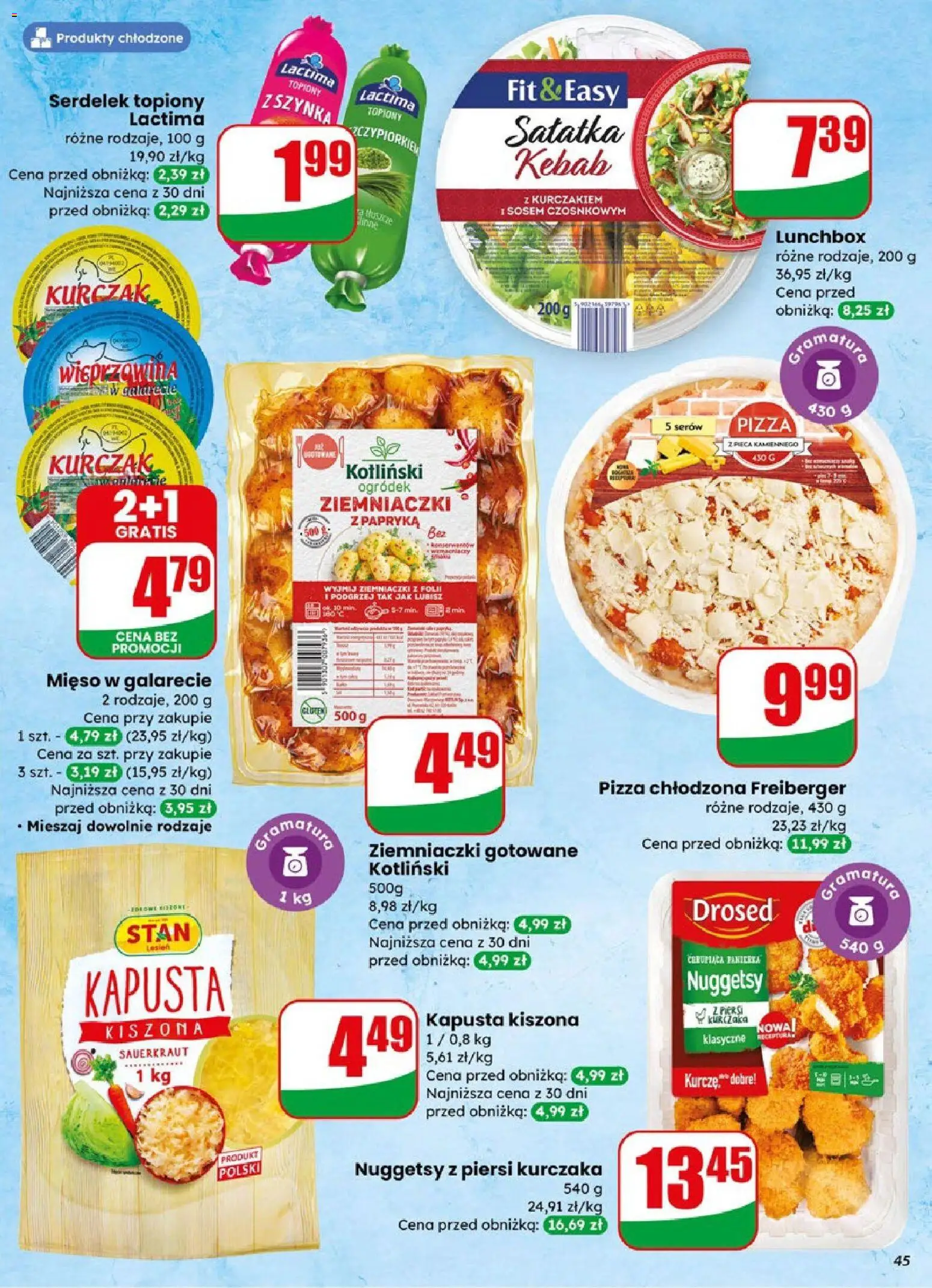 Dino gazetka od 08.04.2026 | Strona: 45 | Produkty: Szynka, Pizza, Nuggets, Sałatka