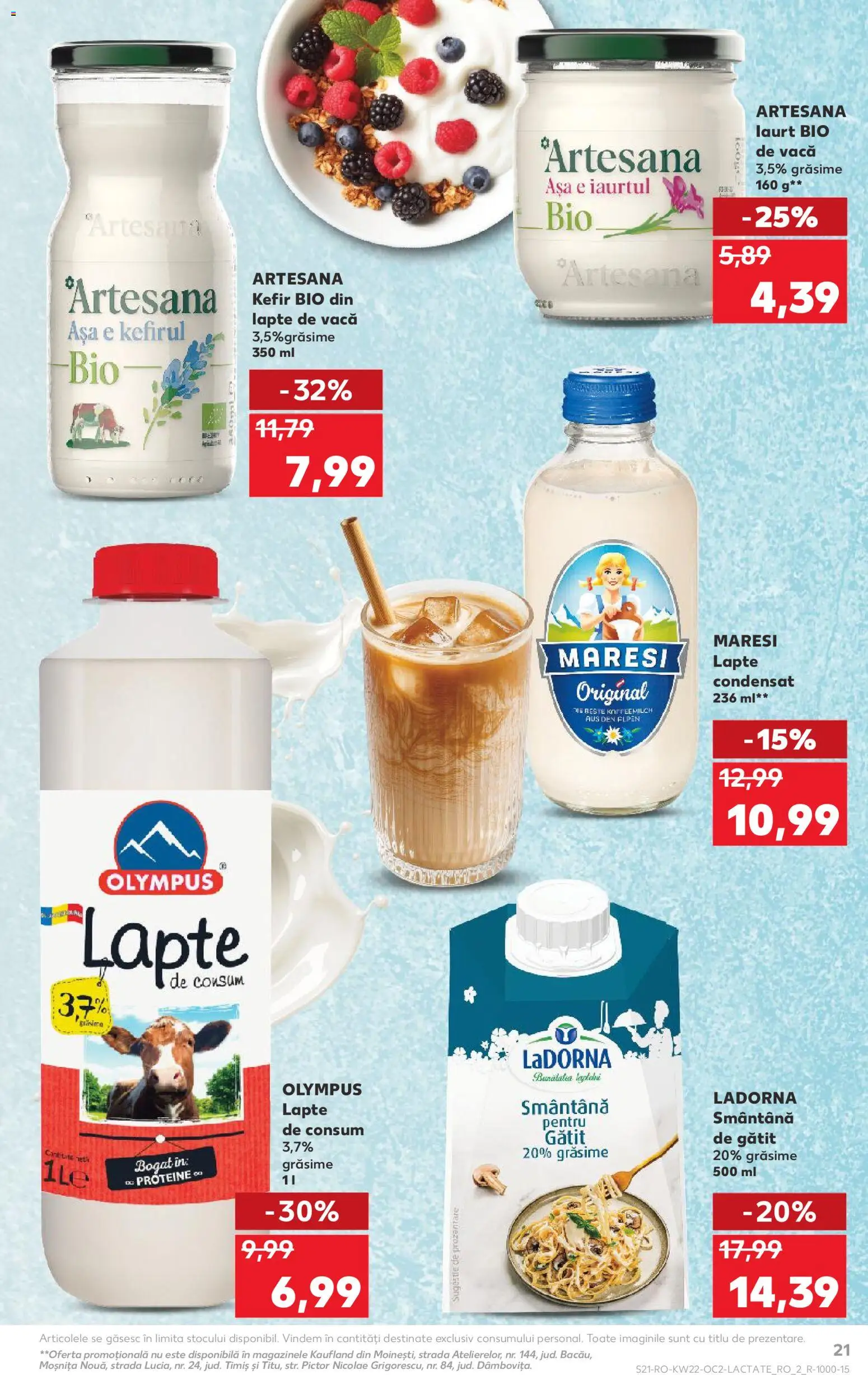 Kaufland RO akciós ujság - amely érvényes a következő dátumtól: 27.05.2026 | Oldal: 21 | Termékek: Kefir