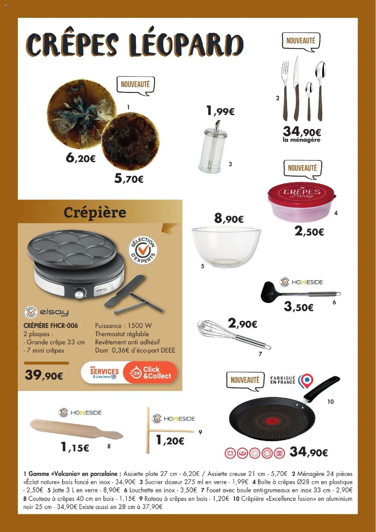 {H1} | Page: 18 | Produits: Crêpes, Porcelaine, Rateau, Assiette