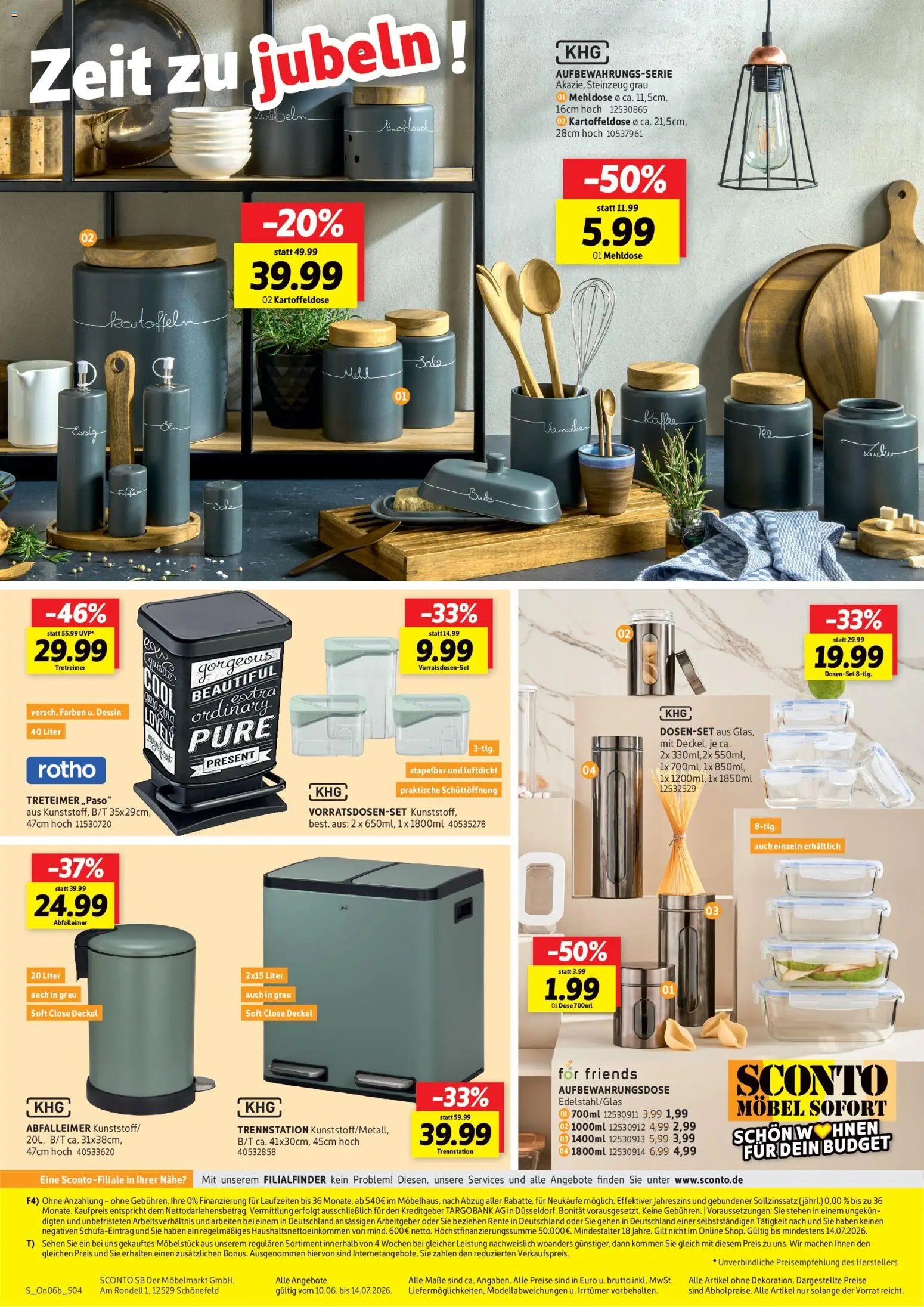 Sconto Party-special – gültig ab 10.06.2026 | Seite: 4 | Produkte: Essig, Kartoffeln, Salz, Knoblauch
