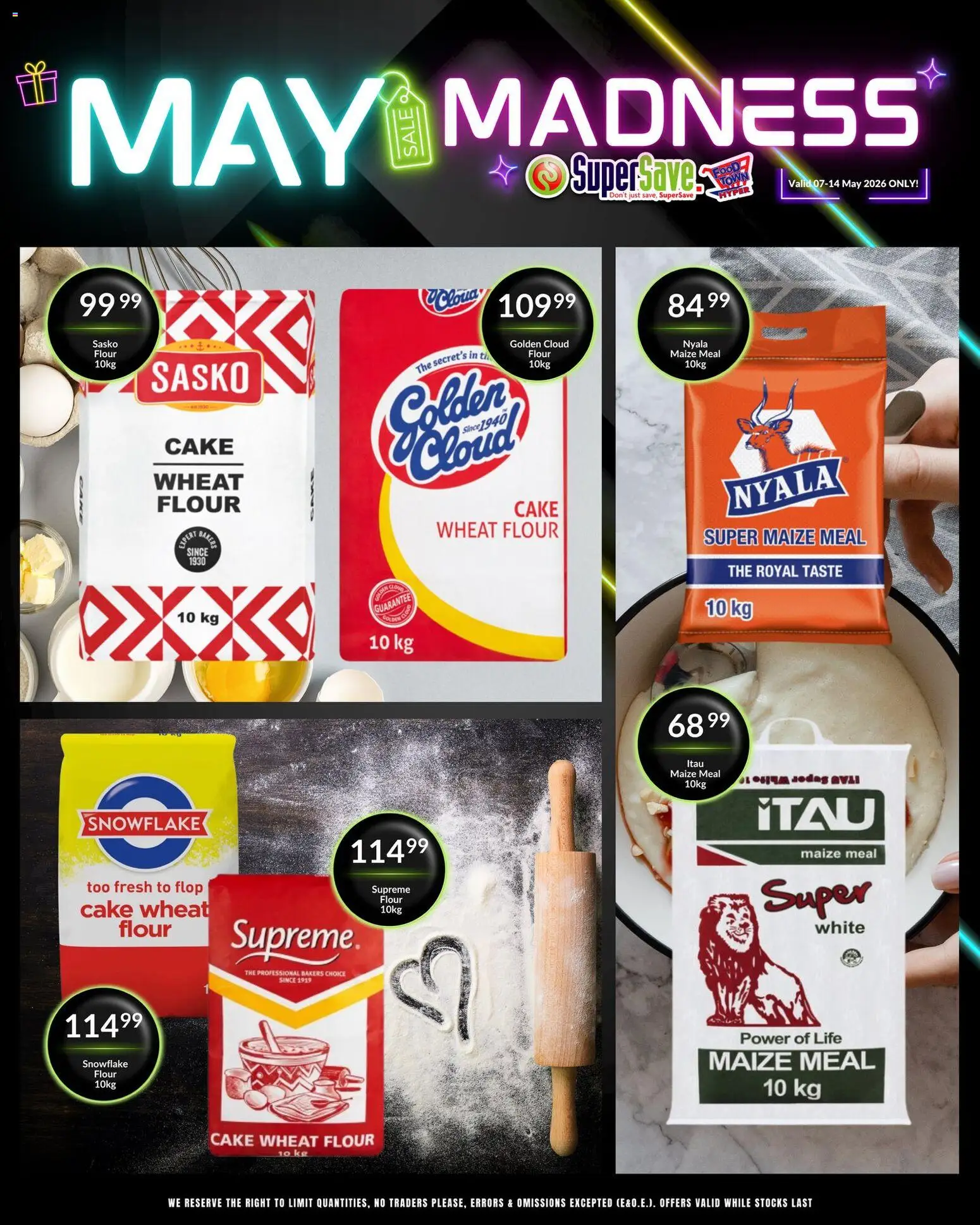 New Super Save catalogue – valid from 07.05.2026 | Page: 5 | Products: Cake, Flour, Maize meal