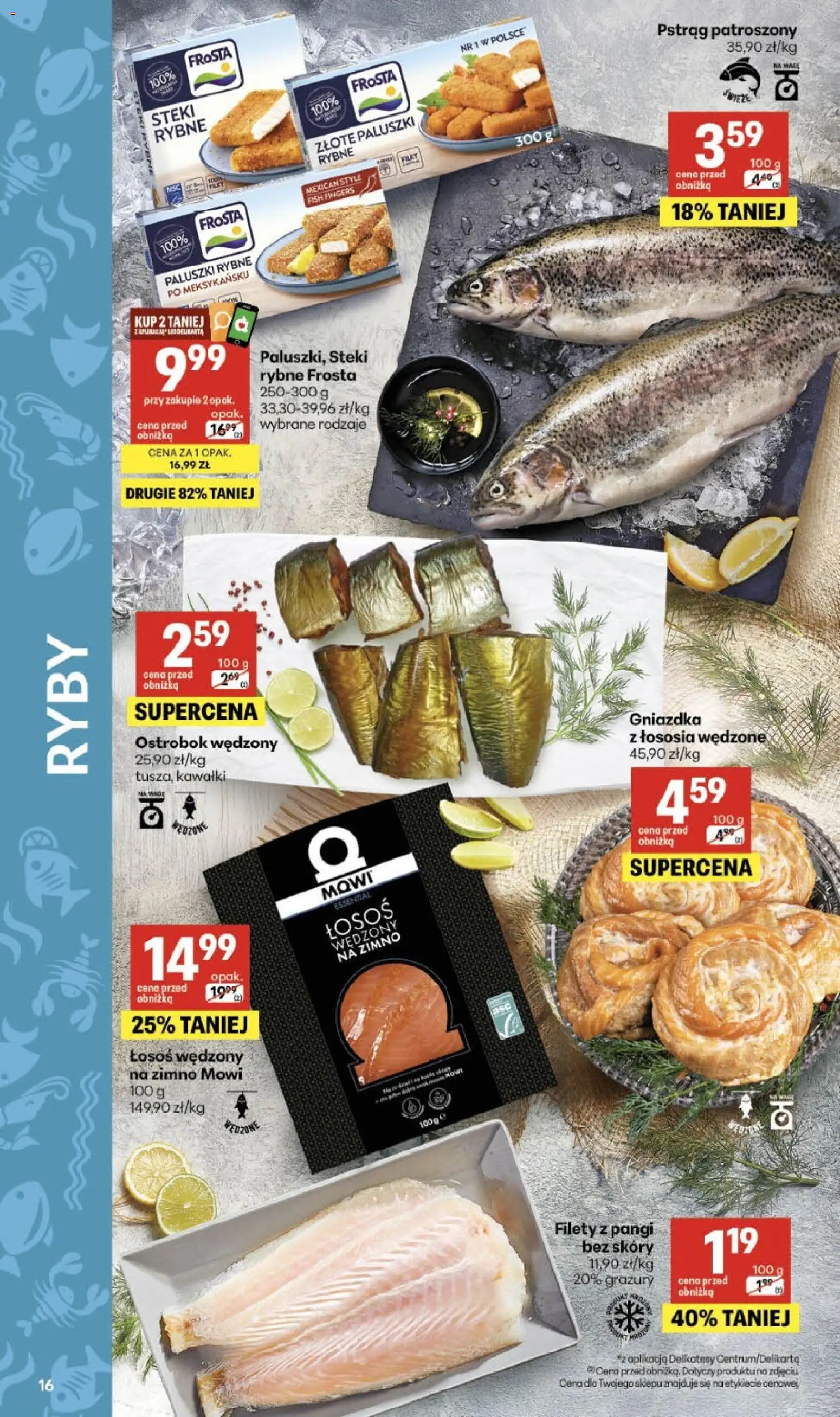 Delikatesy Centrum gazetka - Sklepy Własne od 20.08.2026 | Strona: 16 | Produkty: Gniazdka, Steki, Paluszki rybne, Filet
