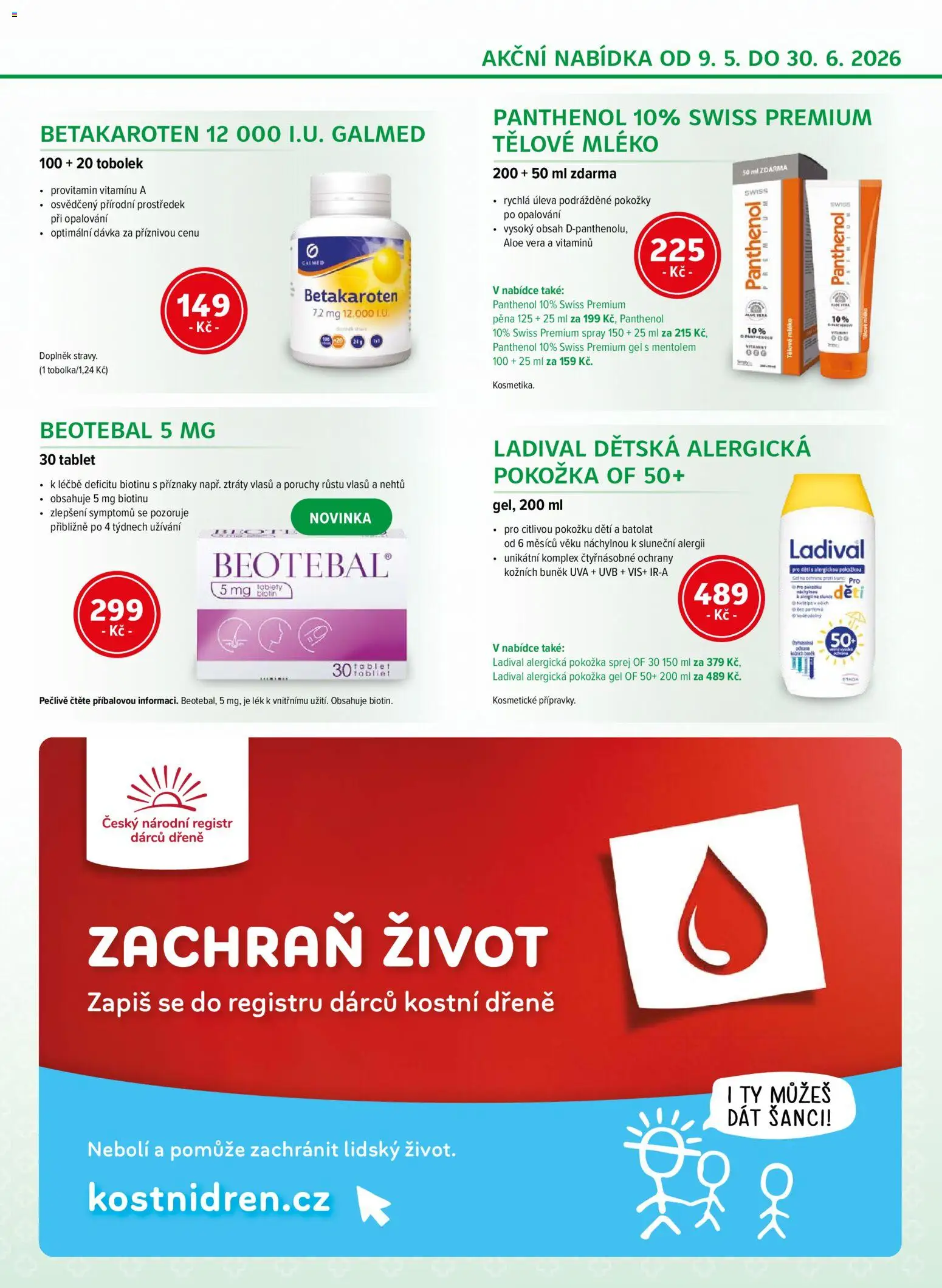 Moje lékárna leták od 09.05.2026 | Strana: 9 | Produkty: Tělové mléko, Mléko, Aloe vera, Panthenol