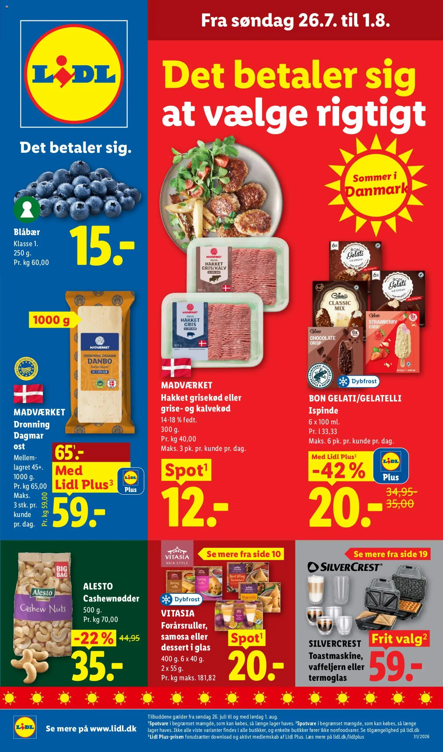 Lidl tilbudsavis – gyldig fra 26/07/2026 | Side: 1 | Produkter: Blåbær, Cashewnødder, Søm