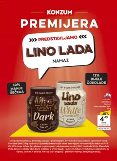 LINO LADA NAMAZ white chocolate, dark, 350g, maxi super LINO LADA NAMAZ white chocolate, dark, 350g - Pregled kataloga iz trgovine Konzum, vrijedi od 17.06.2026 | Stranica: 33