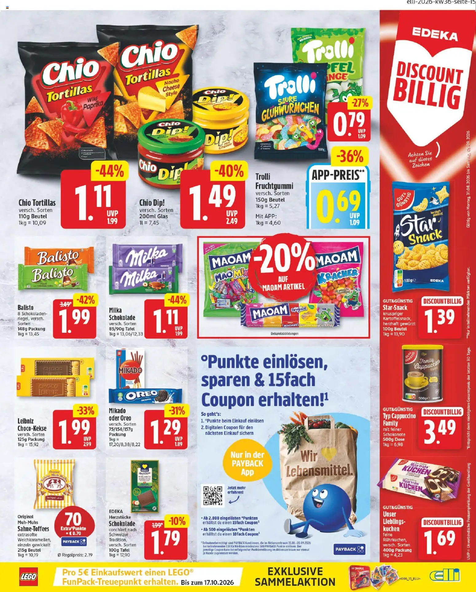 Elli Markt Prospekt Delbrück – gültig ab 31.08.2026 | Seite: 21 | Produkte: Schokolade, Milka, Chio tortillas, Kuchen