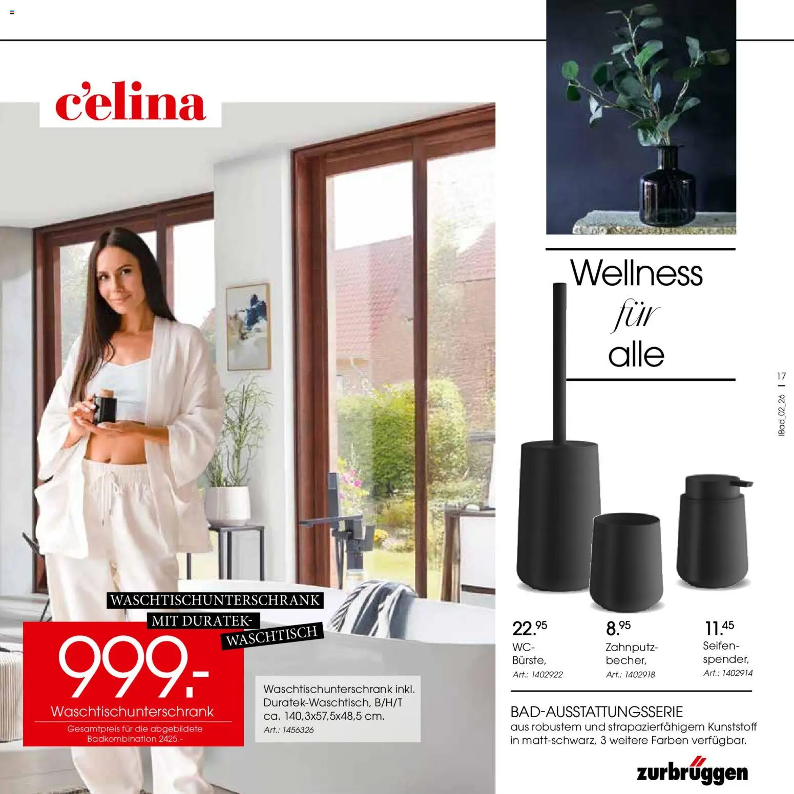 Zurbrüggen Bad Design Trends – gültig ab 23.03.2026 | Seite: 17 | Produkte: Waschtisch