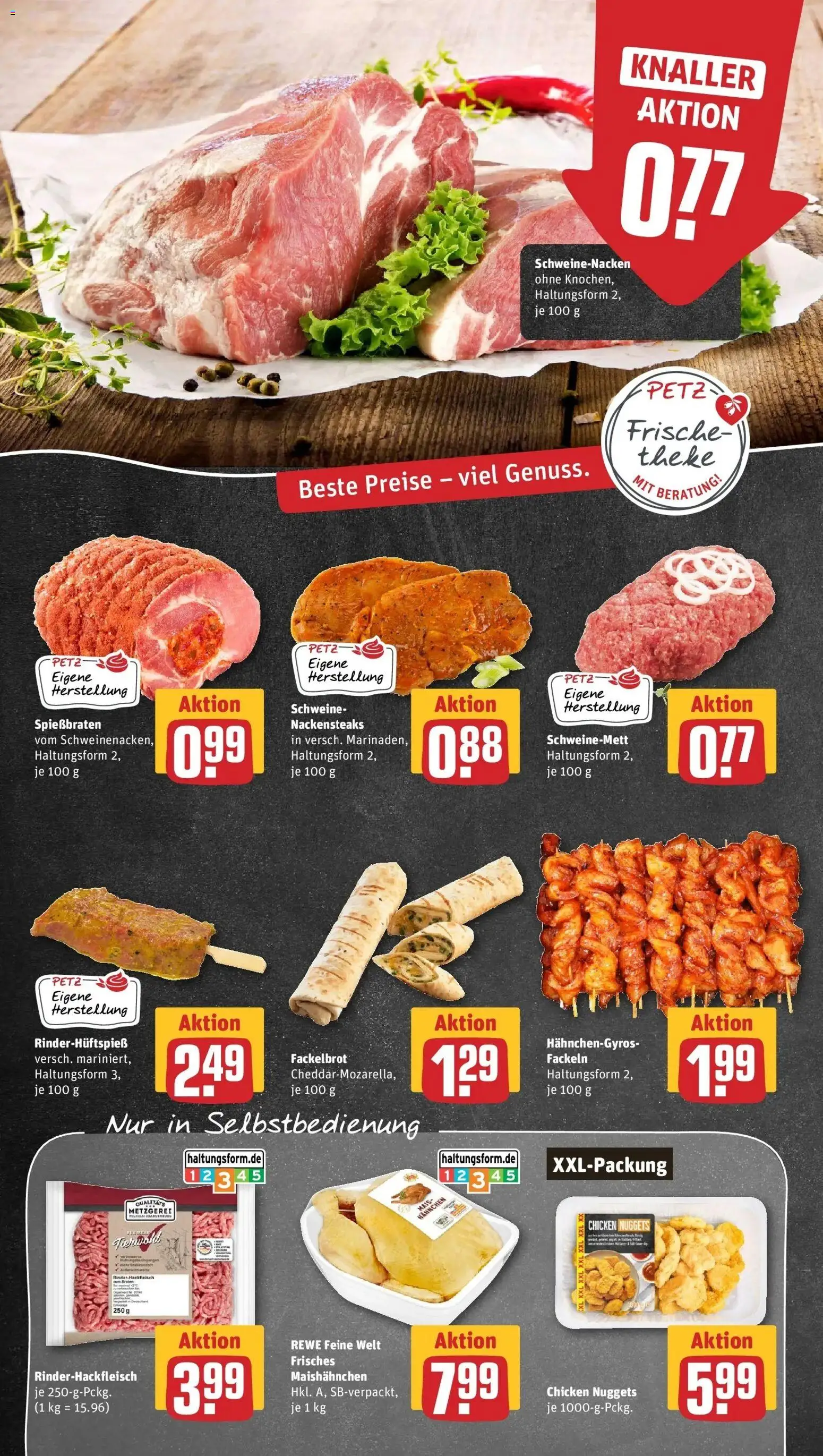 REWE Prospekt ab 10.08.2026 zum Blättern » Angebote | Seite: 6 | Produkte: Nackensteaks, Mais, Hahnchen, Schweinenacken