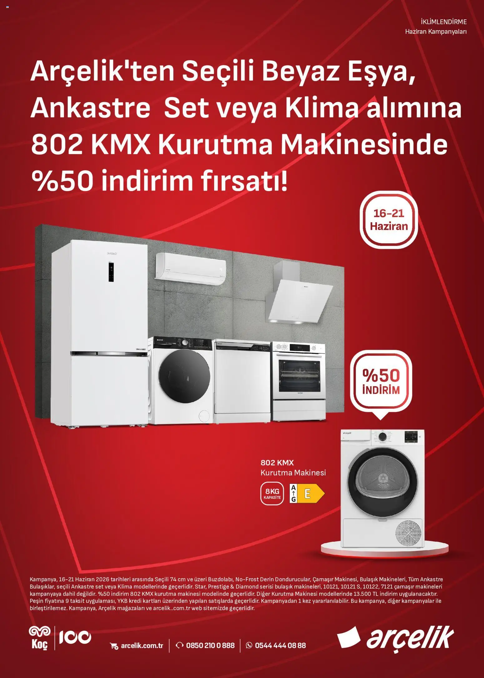 Arçelik - İklimlendirme Kataloğu - 16.06.2026 tarihinden itibaren geçerlidir | Sayfa: 1 | Ürünler: Kurutma makinesi, Klima