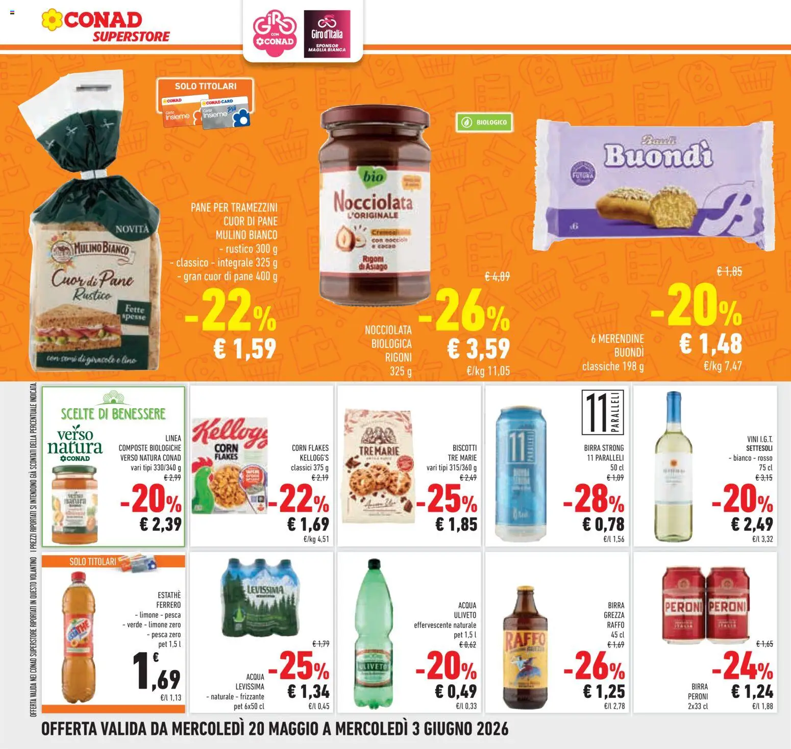 Volantino Conad del 20.05.2026 | Pagina: 32 | Prodotti: Pane, Biscotti, Acqua, Limone