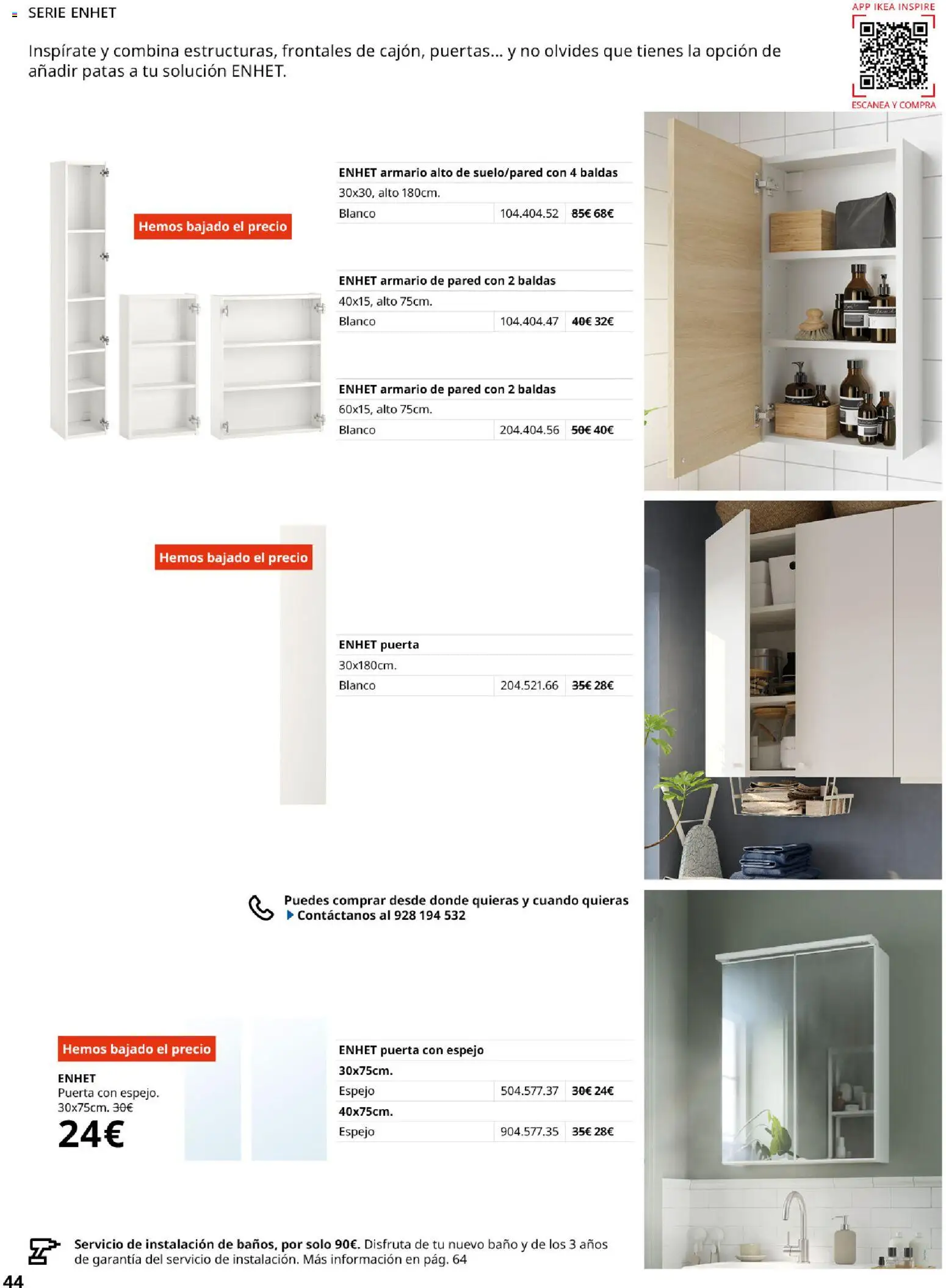 Catálogo IKEA Baños │ válido desde el 01/02/2026 | Página: 44 | Productos: Armario, Baño, Espejo, Puertas