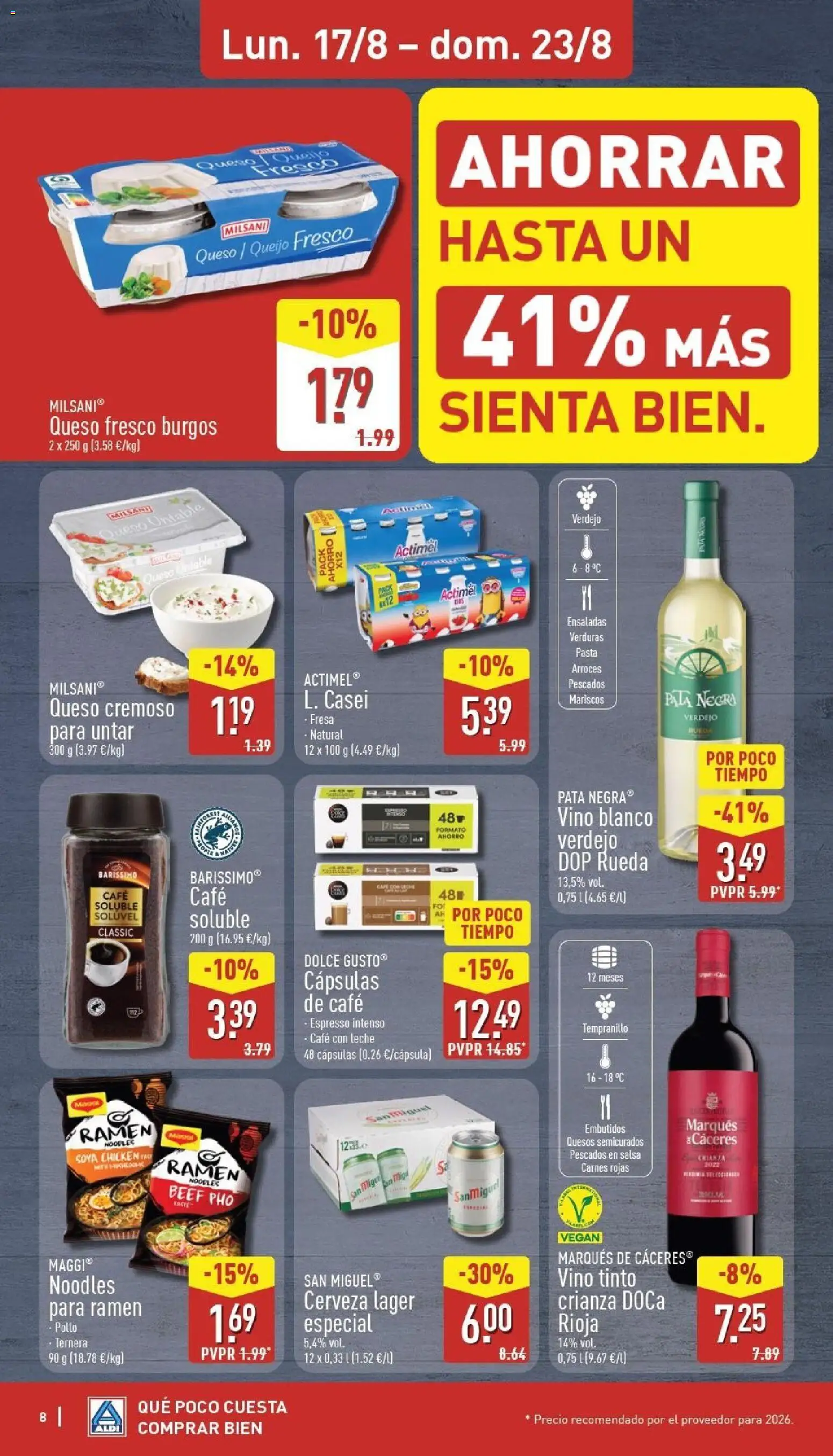 Aldi folleto Baleares │ válido desde el 17/08/2026 | Página: 8 | Productos: Vino tinto, Vino, Vino blanco, Pollo