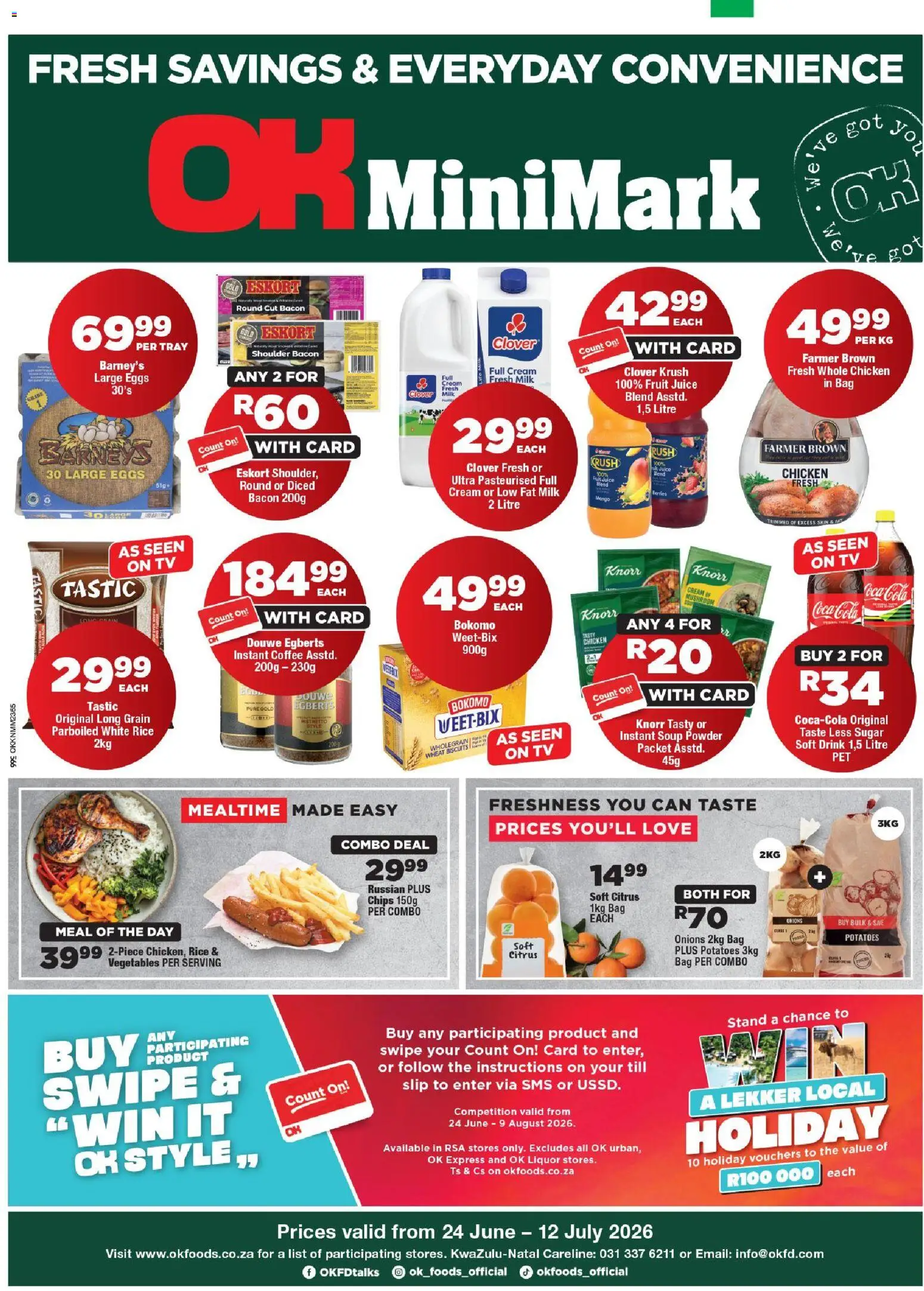 New OK Foods catalogue – valid from 24/06/2026 | Page: 1 | Products: Bag, Biscuits, Rice, Cream