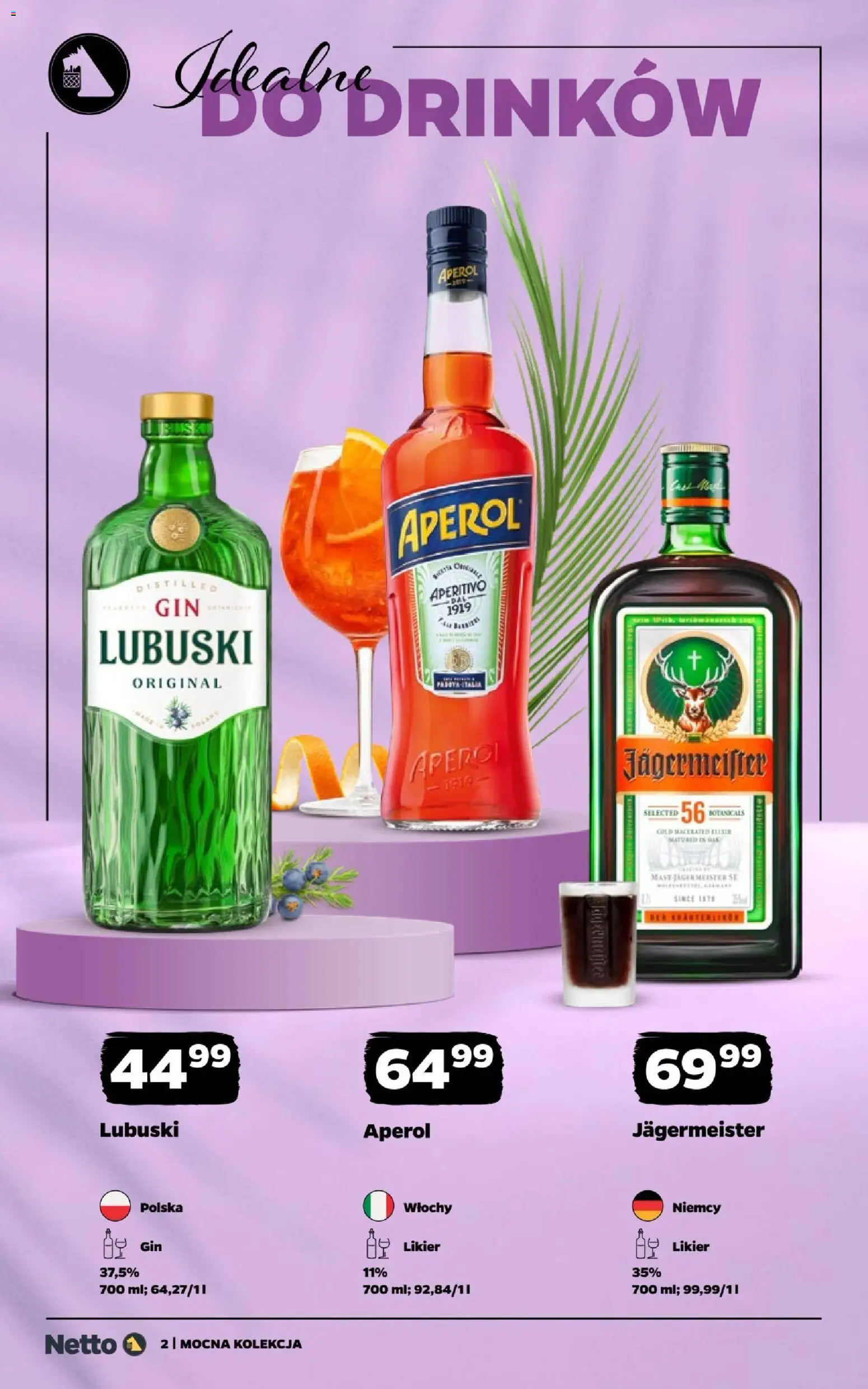 Netto gazetka - Mocne alkohole od 31.08.2026 | Strona: 2 | Produkty: Aperitif, Jagermeister, Gin, Aperol