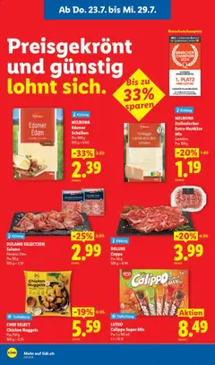 Lidl aktionen ab 23.07.2026 gültig | Seite: 8 | Produkte: Edamer, Salami, Pasta