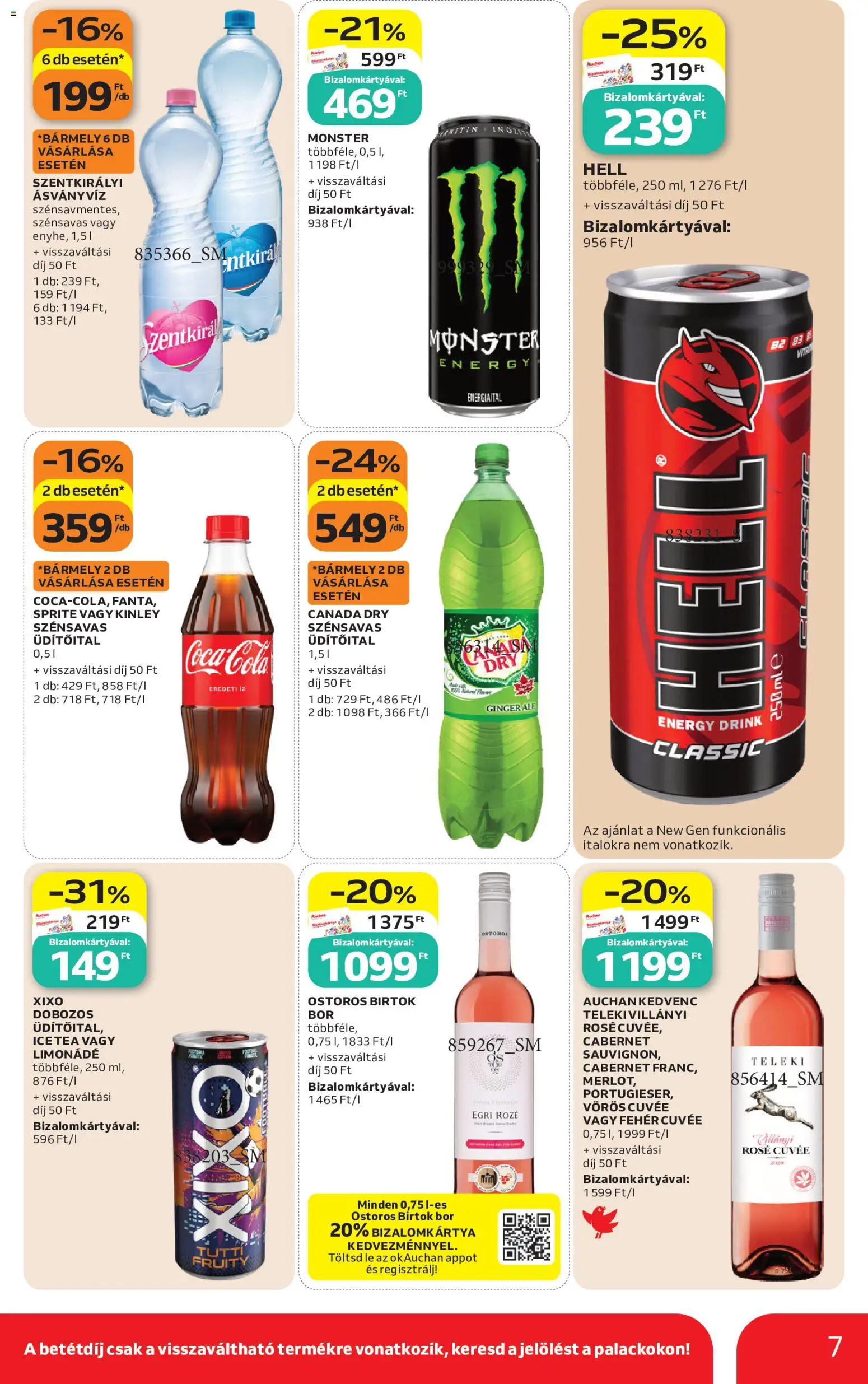 Auchan akciós ujság - amely érvényes a következő dátumtól: 2026.07.30. | Oldal: 7 | Termékek: Szentkirályi ásványvíz, Limonádé, Ásványvíz, Tea