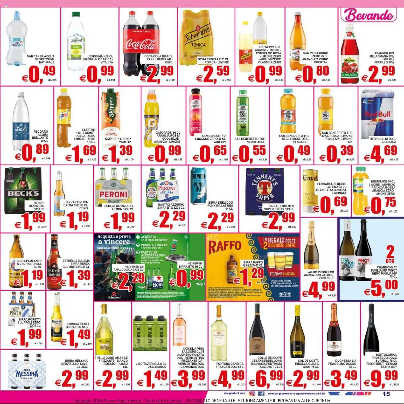 Volantino Pewex del 20.05.2026 | Pagina: 15 | Prodotti: Tè, The, Heineken, Coca Cola
