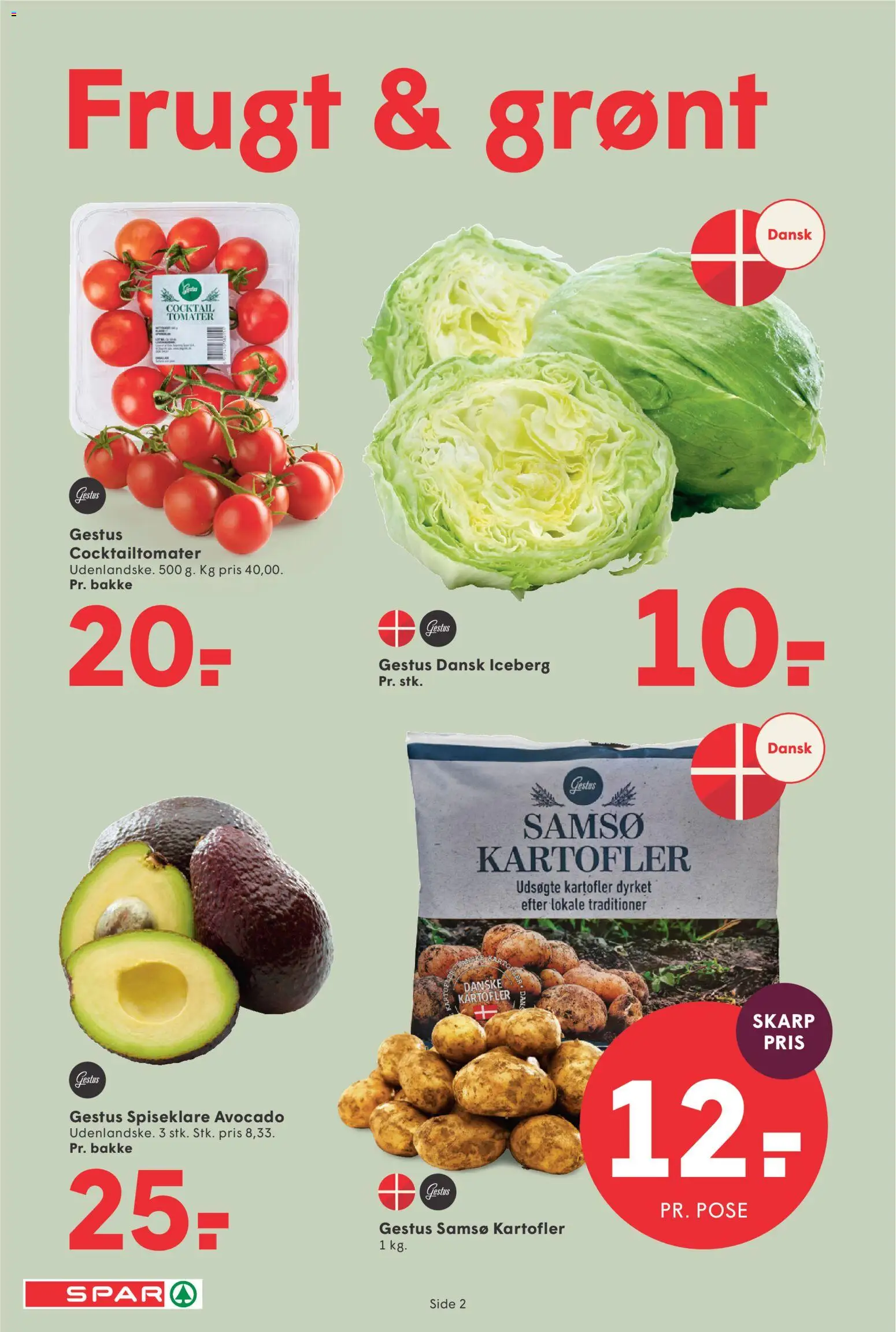 Spar tilbudsavis – gyldig fra 21/08/2026 | Side: 2 | Produkter: Tomater, Kartofler, Avocado