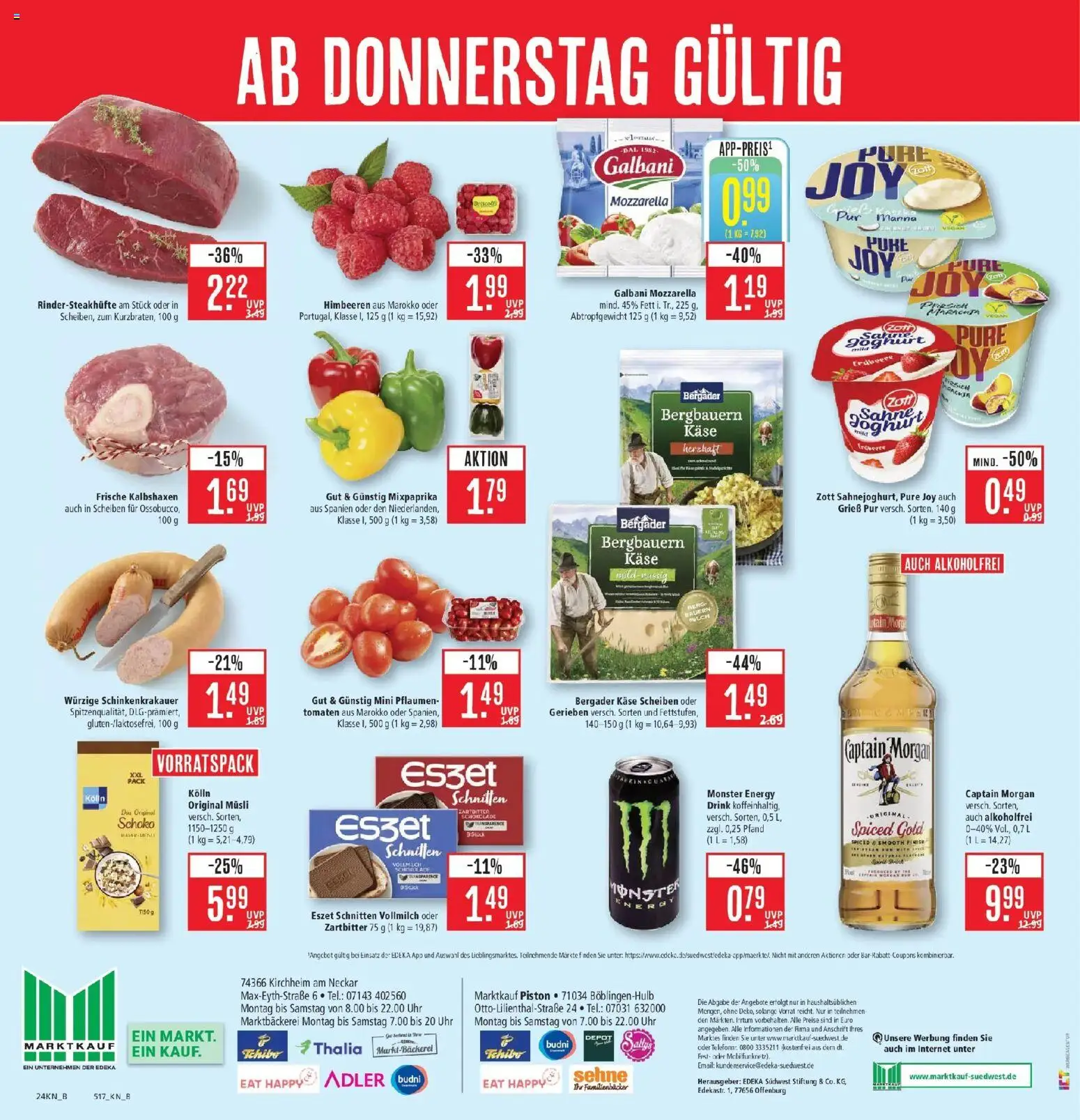 Marktkauf Prospekt Böblingen (ab 24.08.2026) » Angebote online | Seite: 30 | Produkte: Himbeeren, Pflaumen, Sahne, Uhr