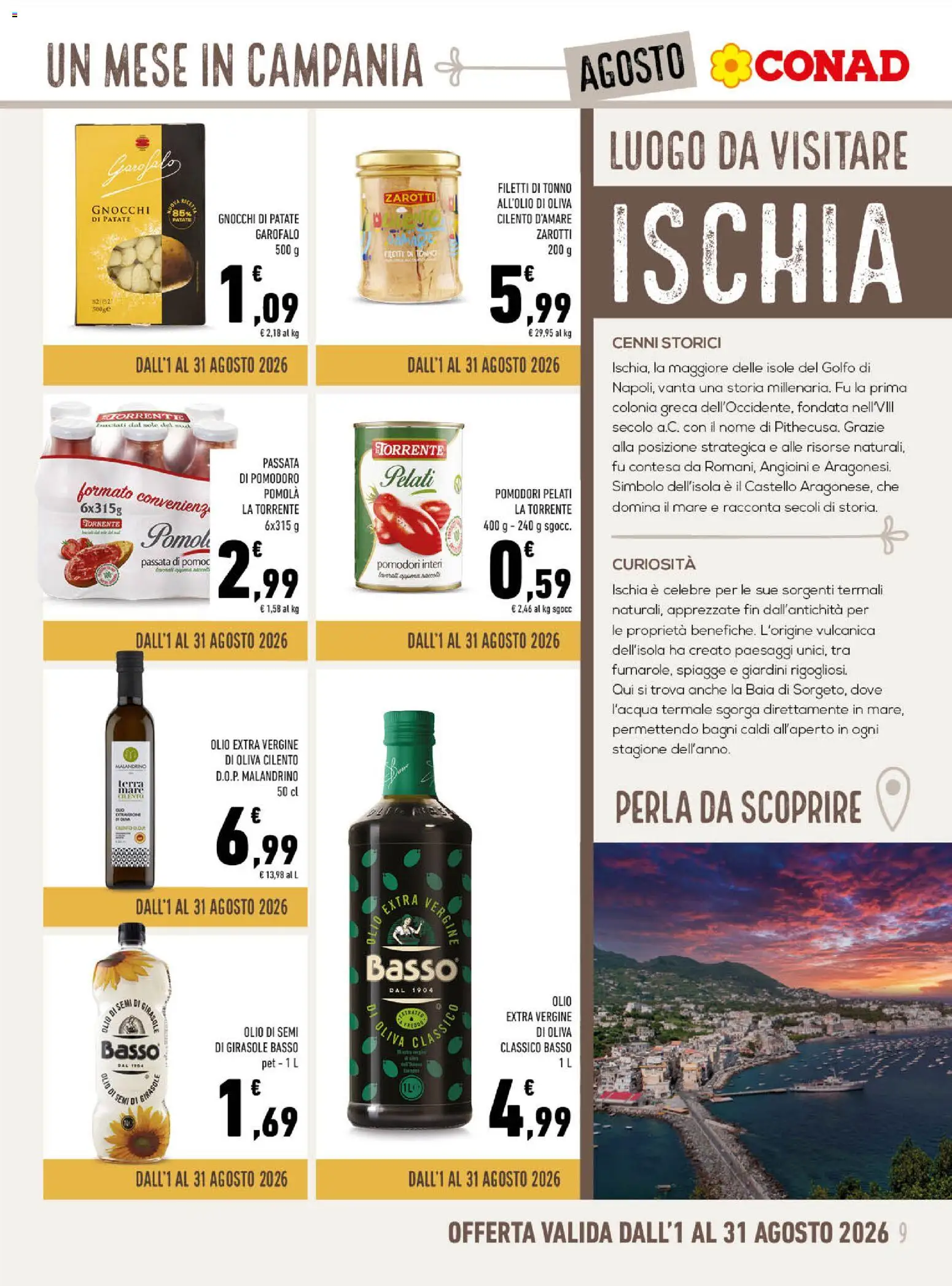 Volantino Conad del 01/08/2026 | Pagina: 9 | Prodotti: Olive, Passata di pomodoro, Gnocchi, Terra