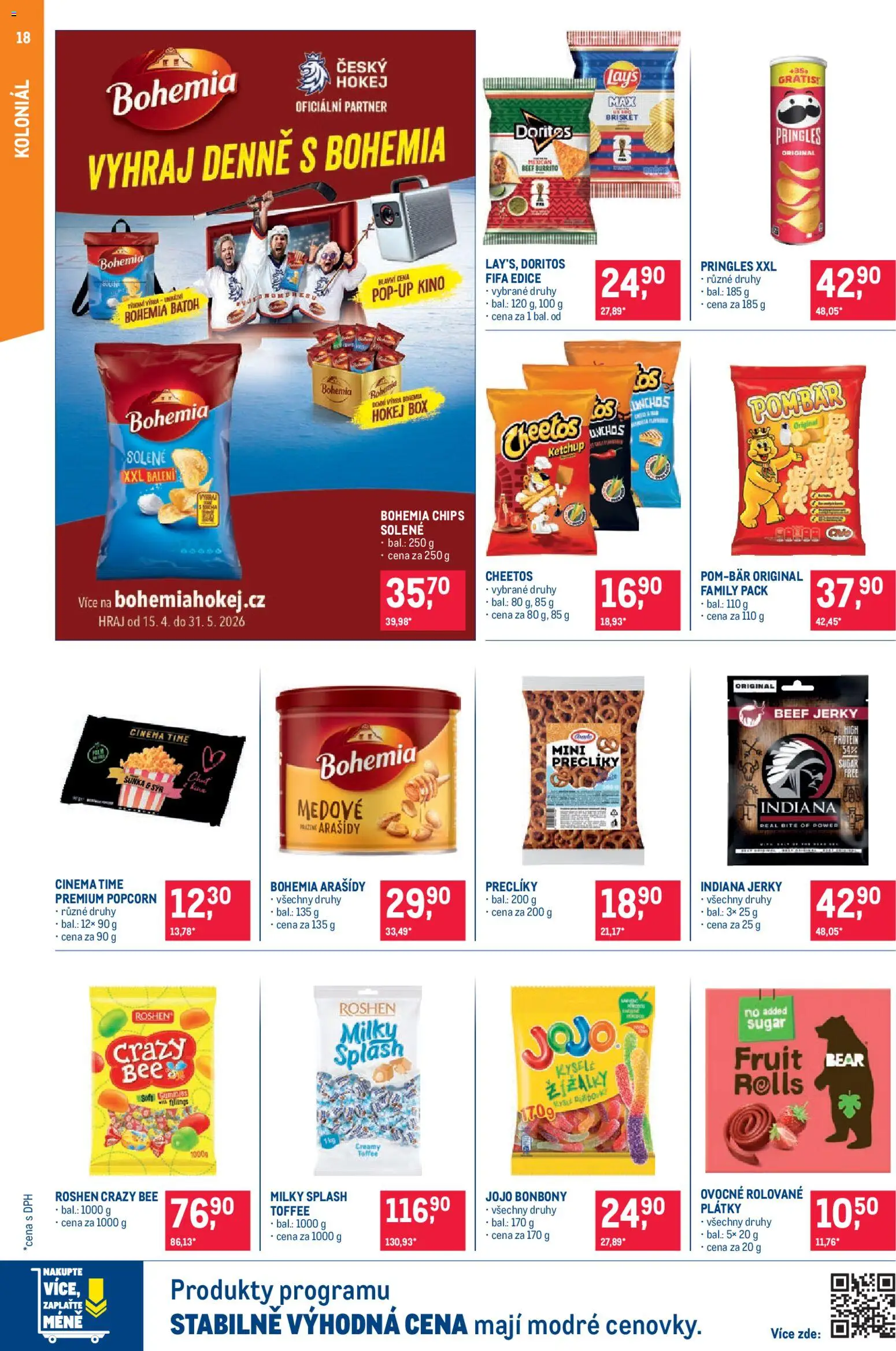Makro leták - Pro milovníky jídla od 06.05.2026 | Strana: 18 | Produkty: Bonbóny, Arašídy, Doritos, Cheetos