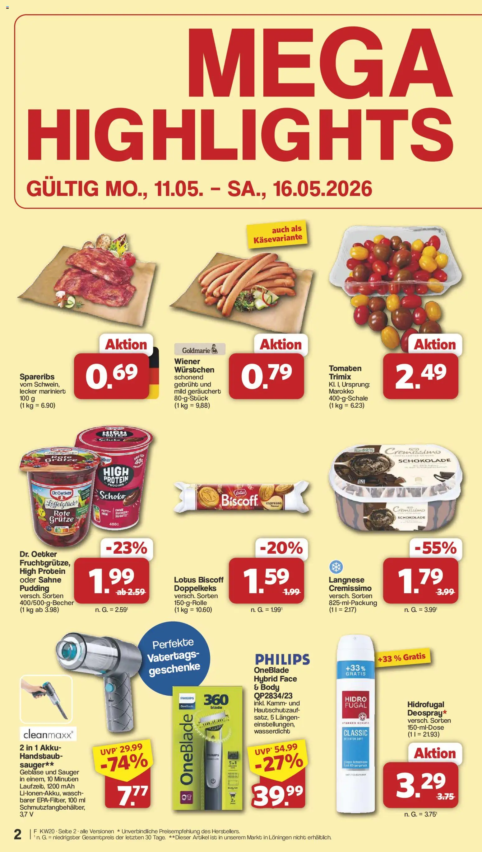 Famila Nordwest Prospekt 	 – gültig ab 11.05.2026 | Seite: 2 | Produkte: Langnese, Wiener wurstchen, Tomaten, Sahne