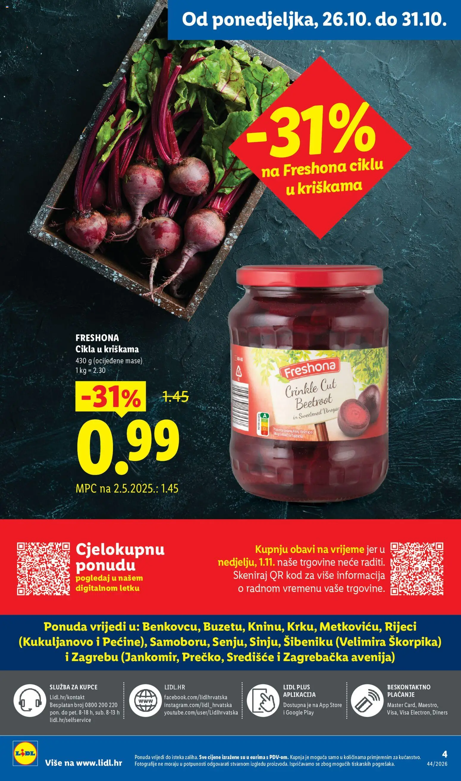 Lidl katalog | vrijedi od 26.10.2026 | Stranica: 4 | Proizvodi: Freshona, Cikla