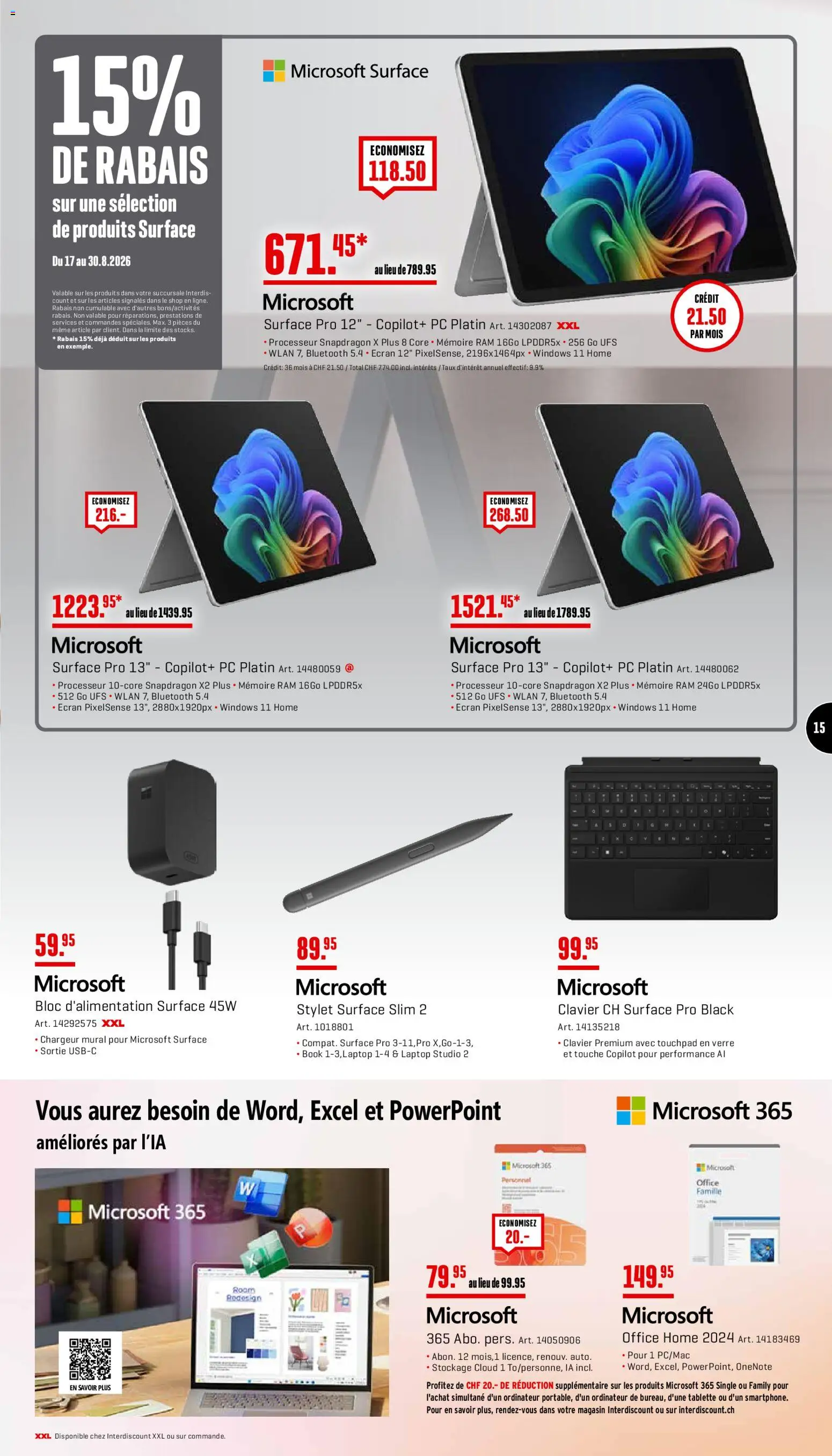 Interdiscount aktionen FR – gültig ab 17.08.2026 | Seite: 15 | Produkte: Laptop, Tablette, Pc