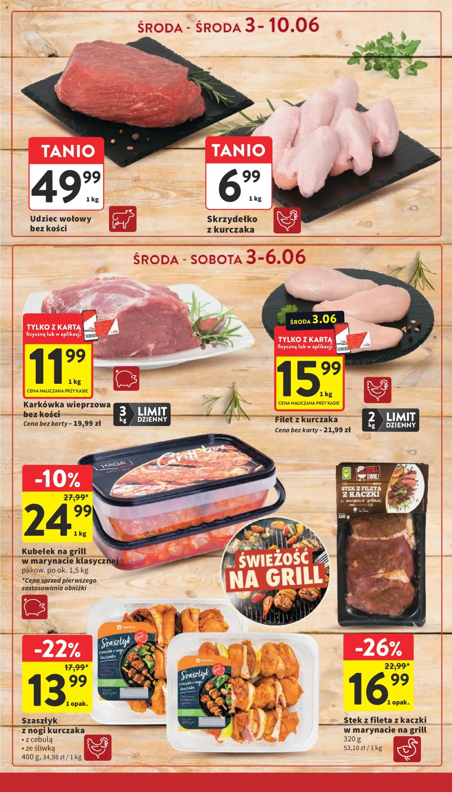 Intermarche gazetka od 03.06.2026 | Strona: 14 | Produkty: Karta, Karkówka, Karkówka wieprzowa, Filet z kurczaka