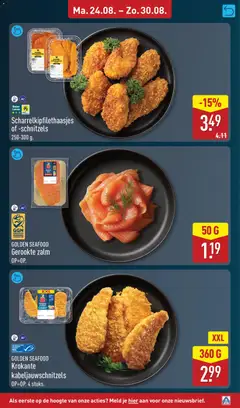 GOLDEN SEAFOOD Gerookte zalm, GOLDEN SEAFOOD Gerookte zalm OP=OP. - Voorbeeld van een folder van Aldi, geldig van 24-08-2026 | Pagina: 9