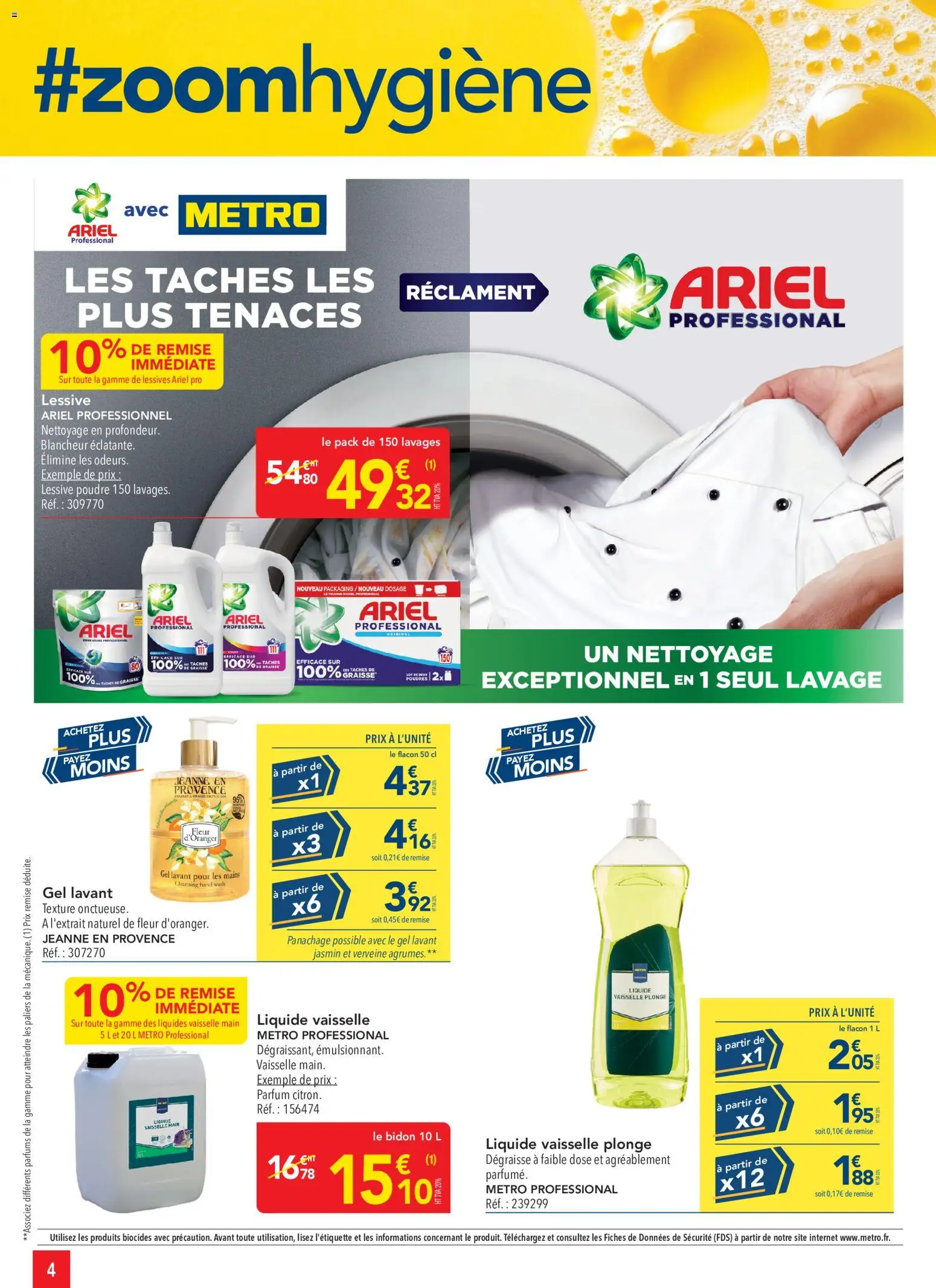 {H1} | Page: 4 | Produits: Ariel, Poudre, Liquide vaisselle, Lessive