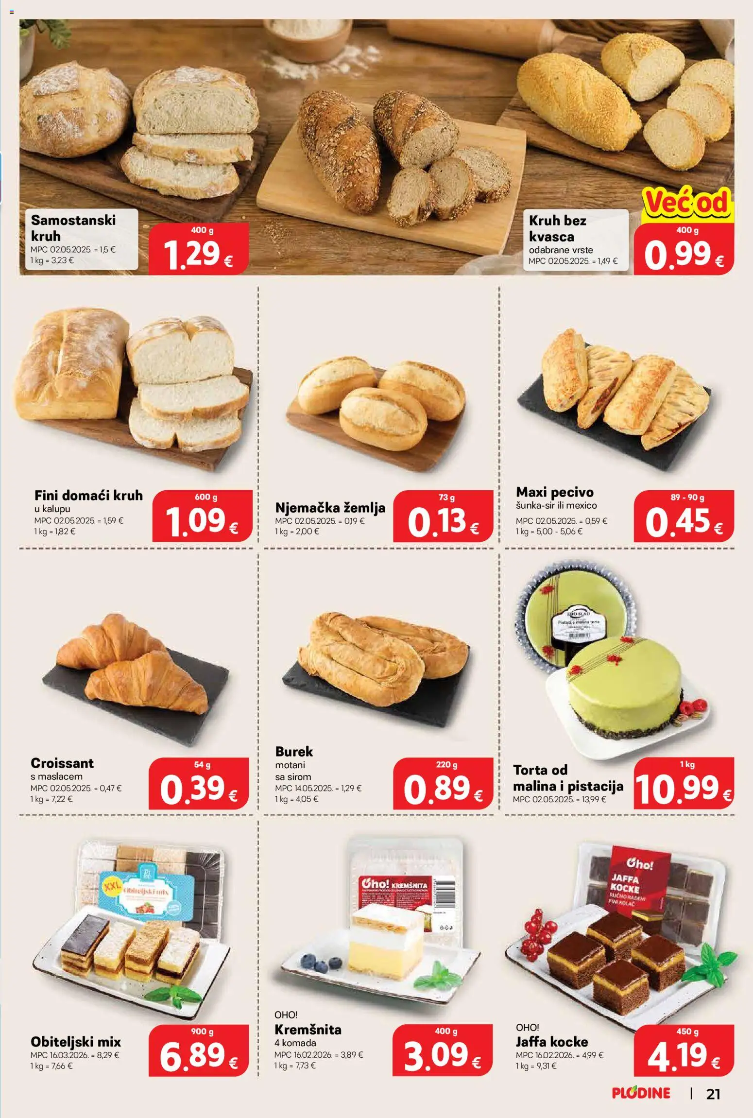 Plodine katalog | vrijedi od 10.09.2026 | Stranica: 21 | Proizvodi: Kolac, Burek, Pecivo, Torta