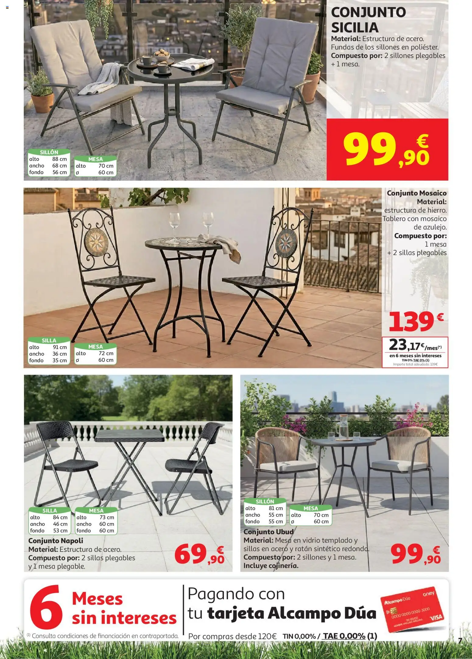 Alcampo Aire Libre │ válido desde el 05.05.2026 | Página: 7 | Productos: Sillón, Mesa, Silla
