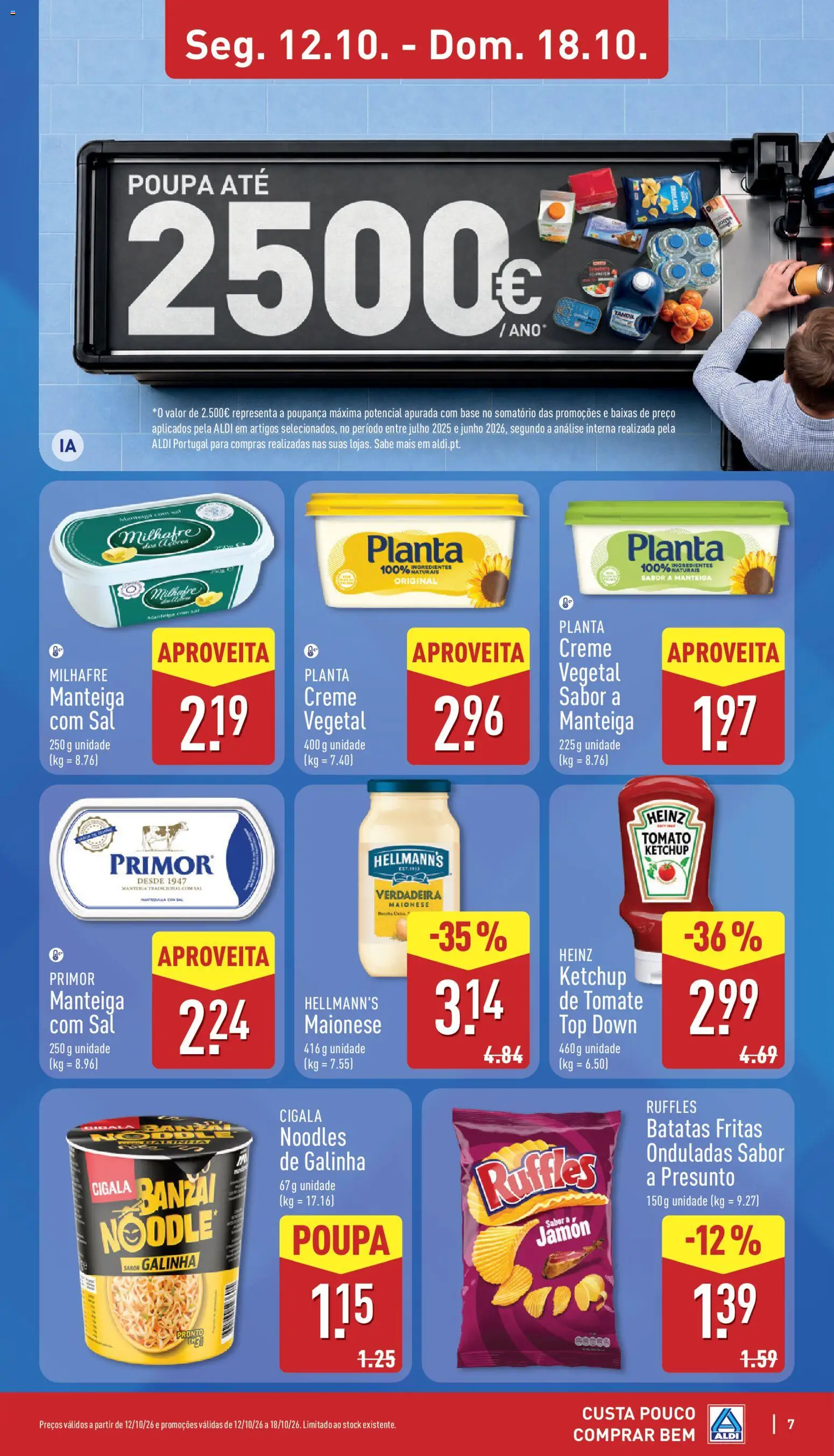 Aldi folheto │ válido de 12/10/2026 | Página: 7 | Produtos: Base, Presunto, Ketchup, Creme