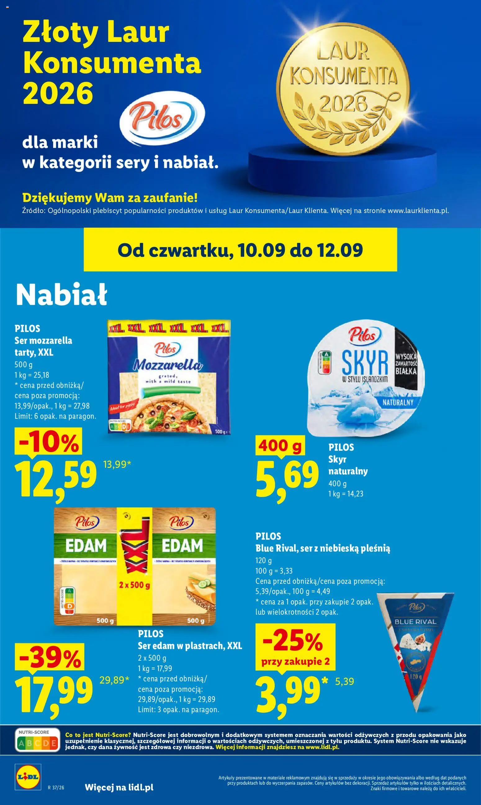Lidl Polsko leták od 10.09.2026 | Strana: 52 | Produkty: Skyr, Mozzarella