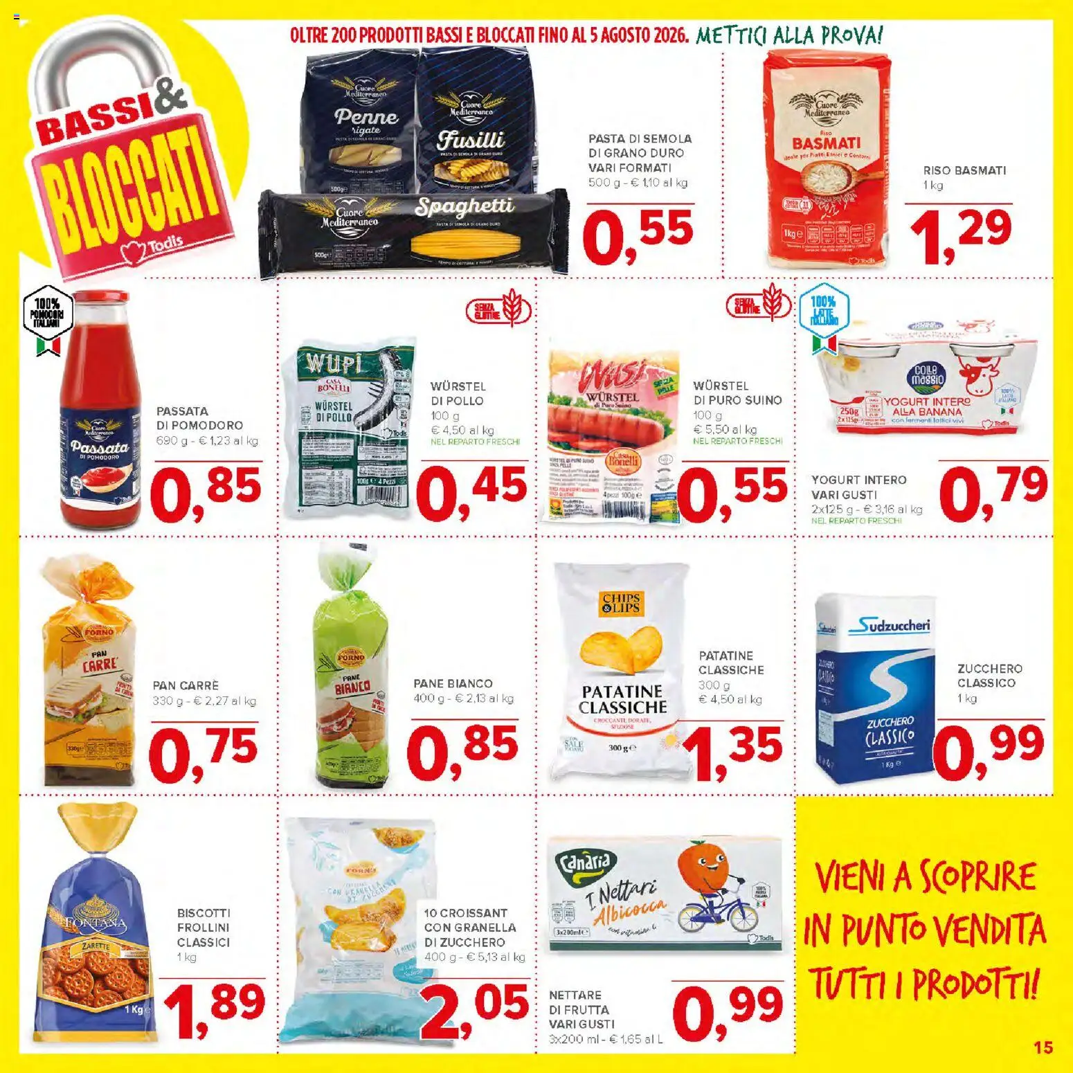 Volantino Todis del 11.06.2026 | Pagina: 15 | Prodotti: Patatine, Frutta, Suino, Zucchero