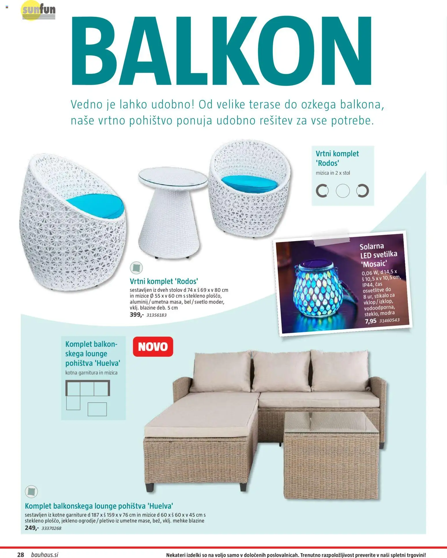 Novi Bauhaus katalog ponudbe – veljaven od 28.09.2026 | Stran: 28 | Izdelki: Mizica, Stol, Vrtno pohistvo, Svetilka