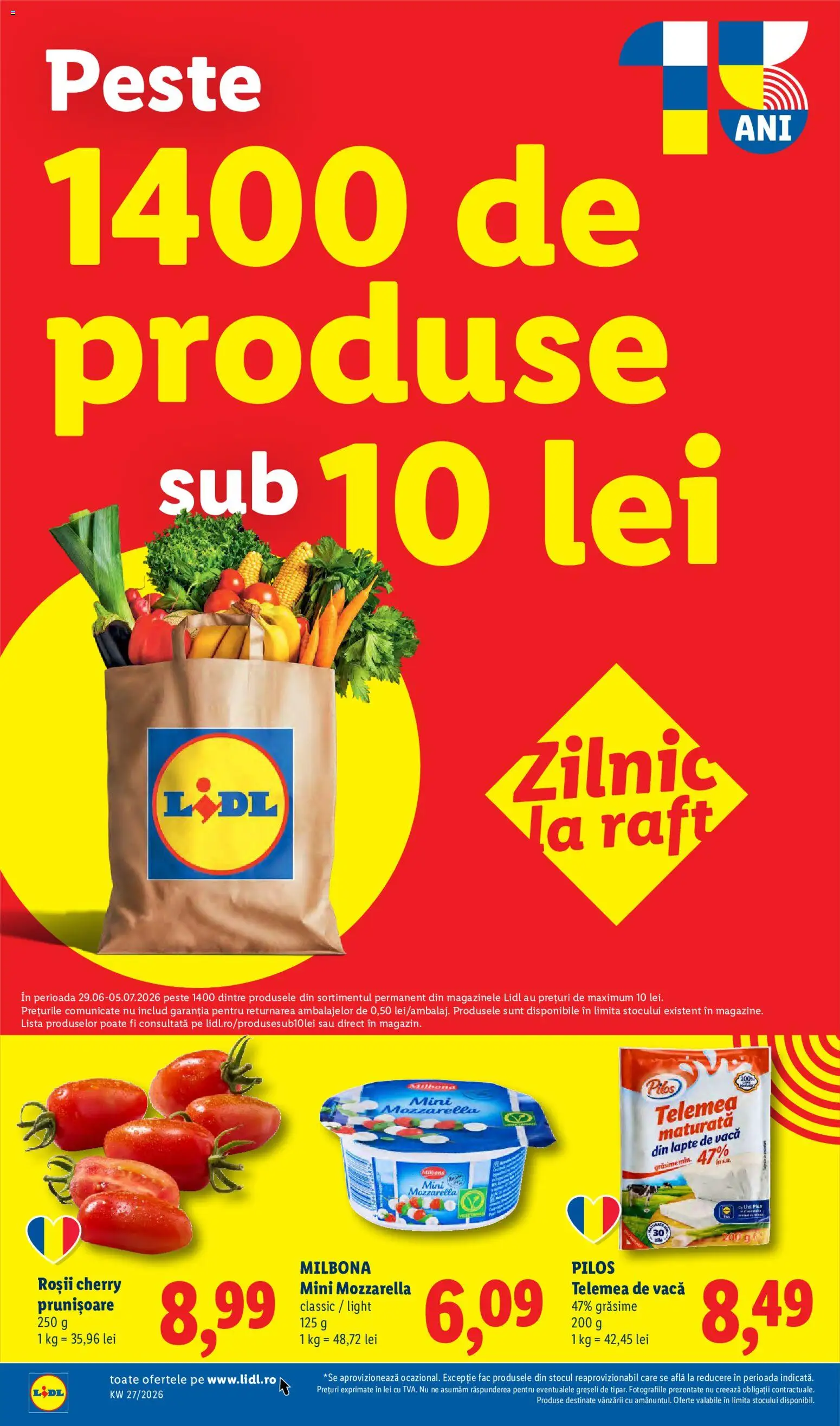 Noul catalog Lidl – valabil de la 29.06.2026 | Pagină: 6 | Produse: Toplar, Raft, Lapte, Pește