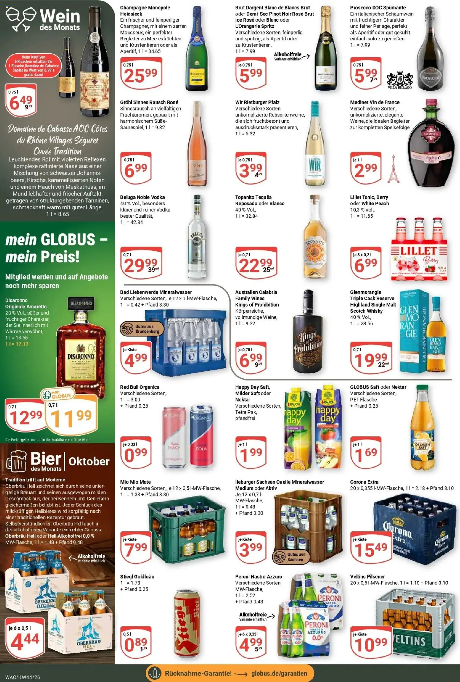 Globus Prospekt Markkleeberg – gültig ab 26.10.2026 | Seite: 18 | Produkte: Red bull, Orangen, Prosecco, Veltins